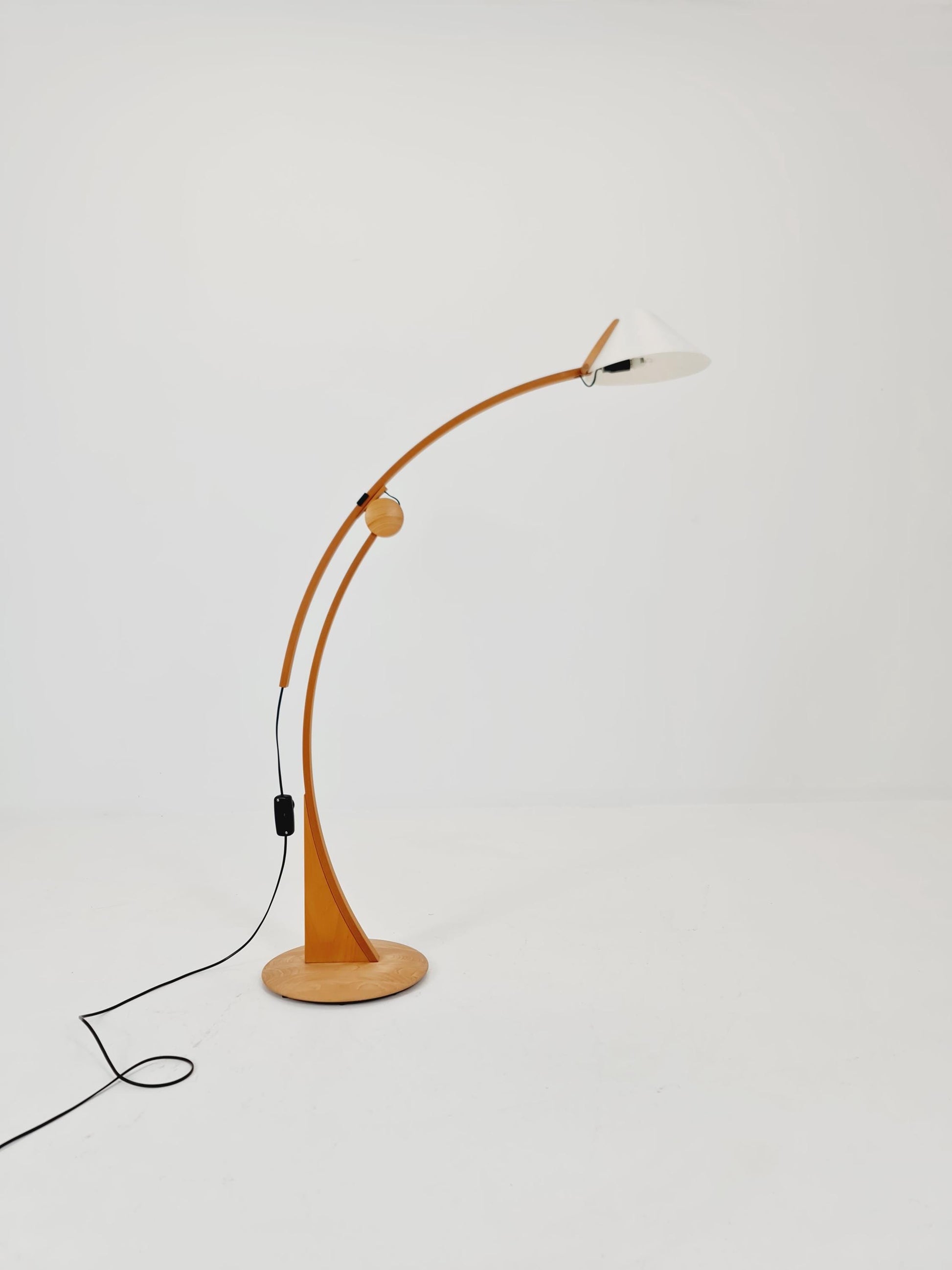Mid century rare beech floor lamp by Domus Denmark 1970s