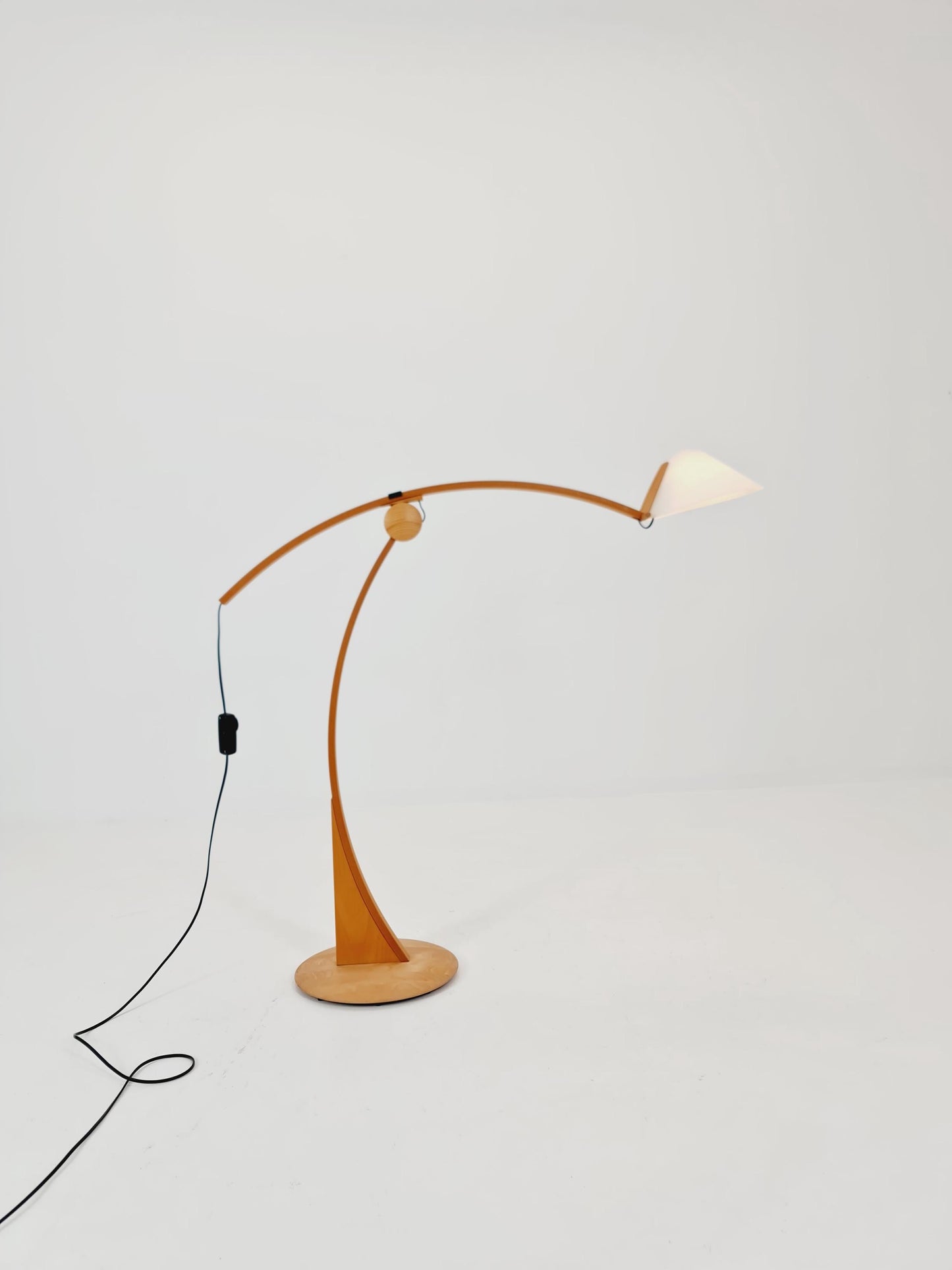 Mid century rare beech floor lamp by Domus Denmark 1970s