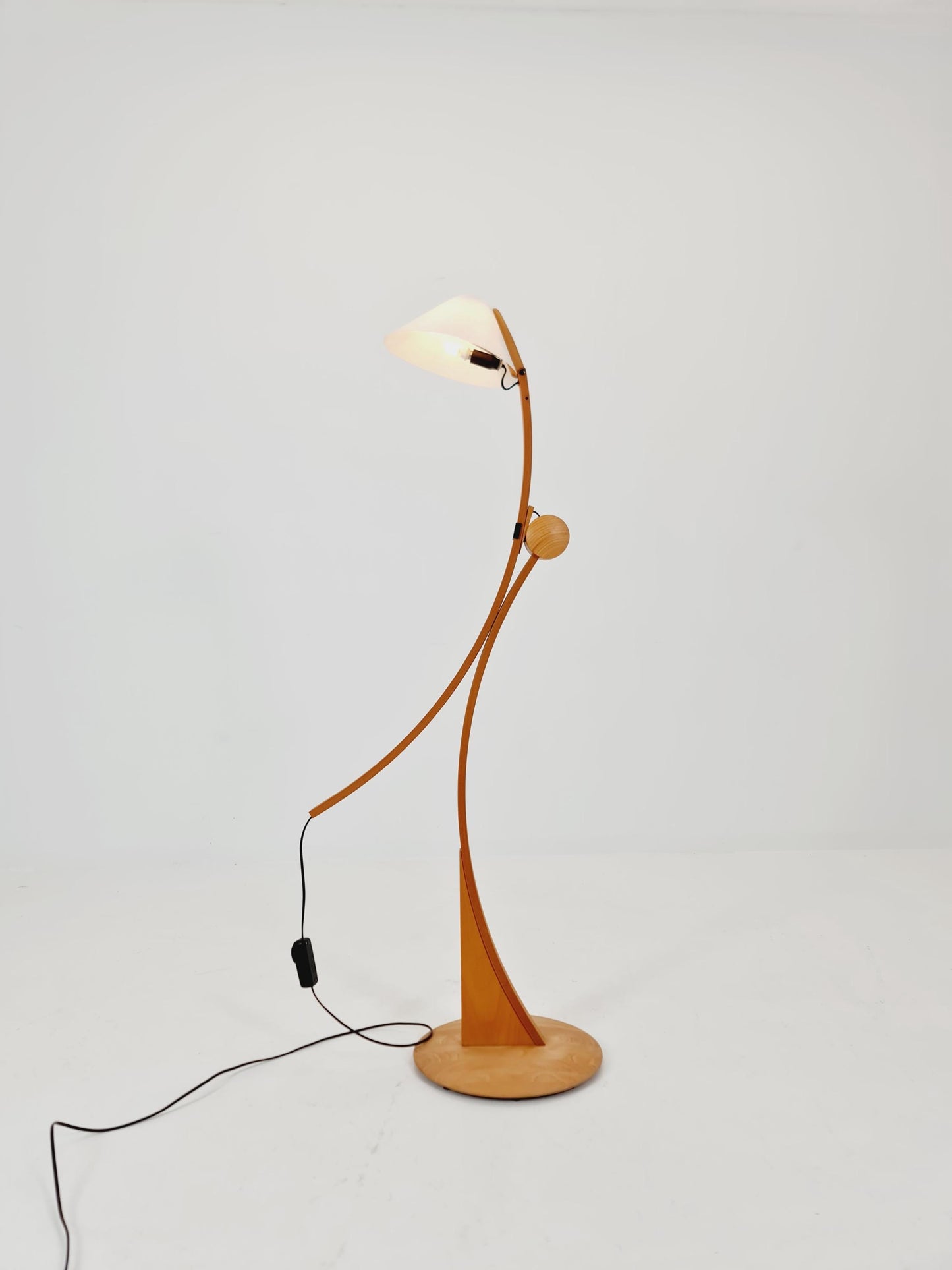 Mid century rare beech floor lamp by Domus Denmark 1970s