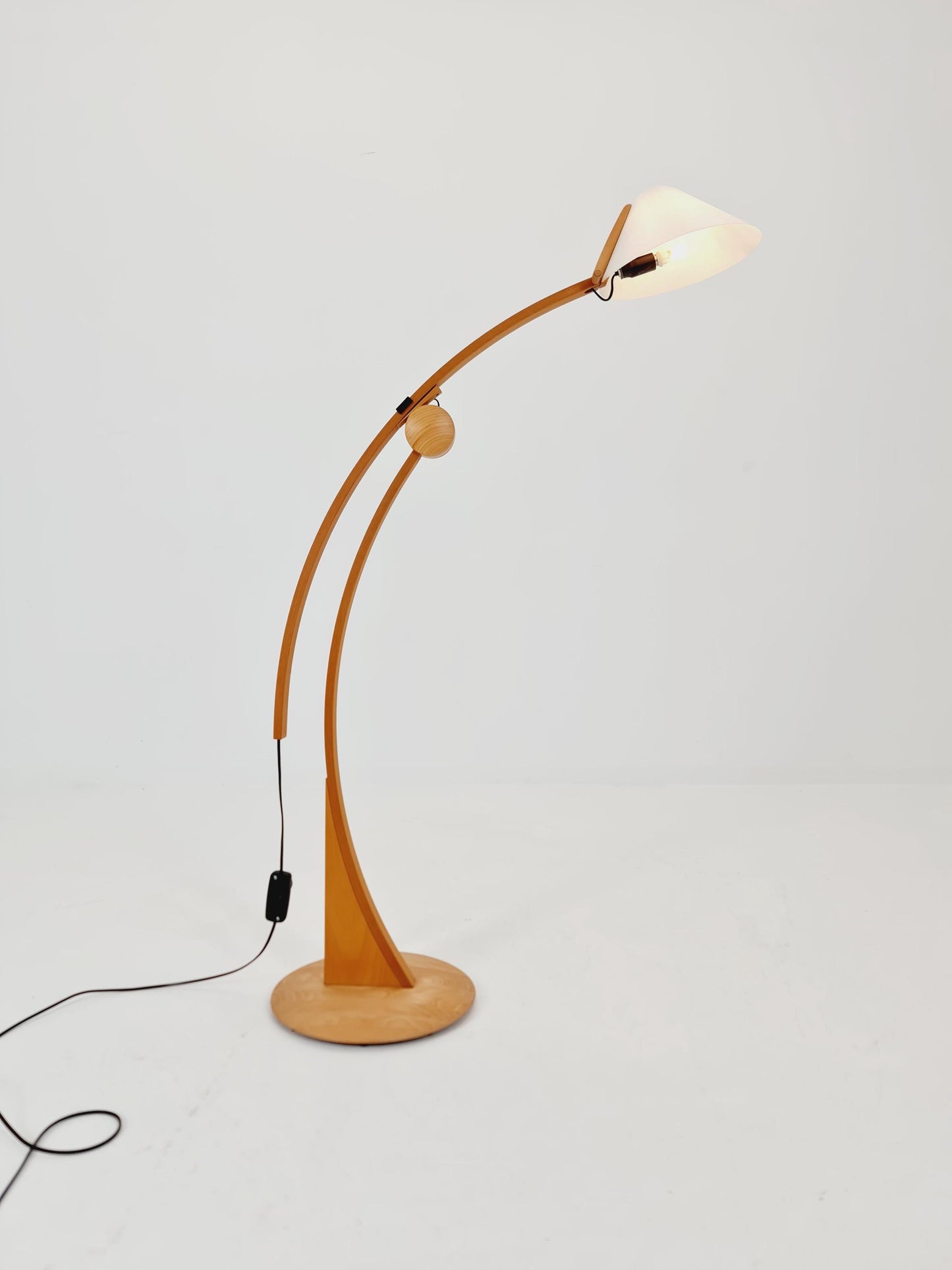 Mid century rare beech floor lamp by Domus Denmark 1970s