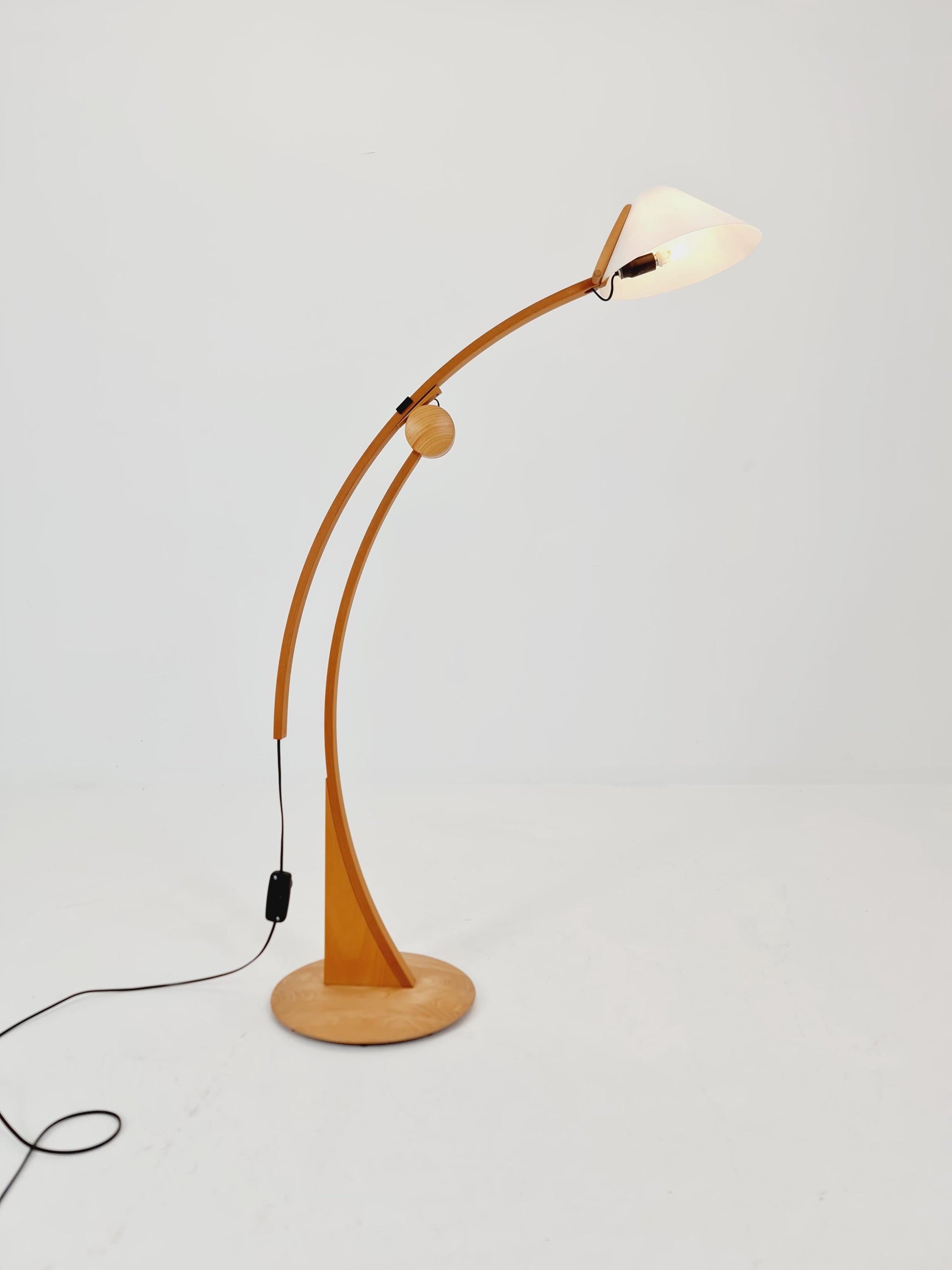 Mid century rare beech floor lamp by Domus Denmark 1970s