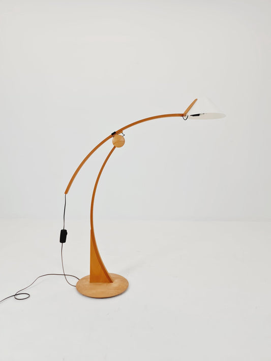 Mid century rare beech floor lamp by Domus Denmark 1970s