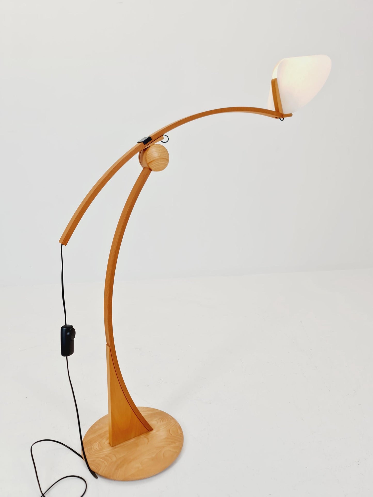 Mid century rare beech floor lamp by Domus Denmark 1970s