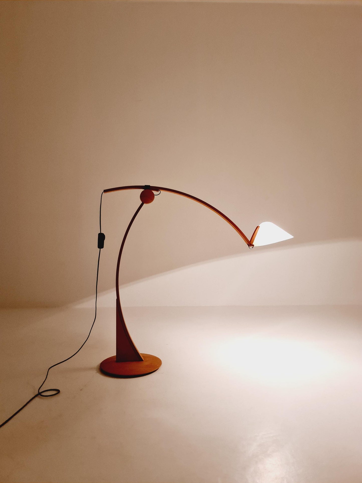 Mid century rare beech floor lamp by Domus Denmark 1970s