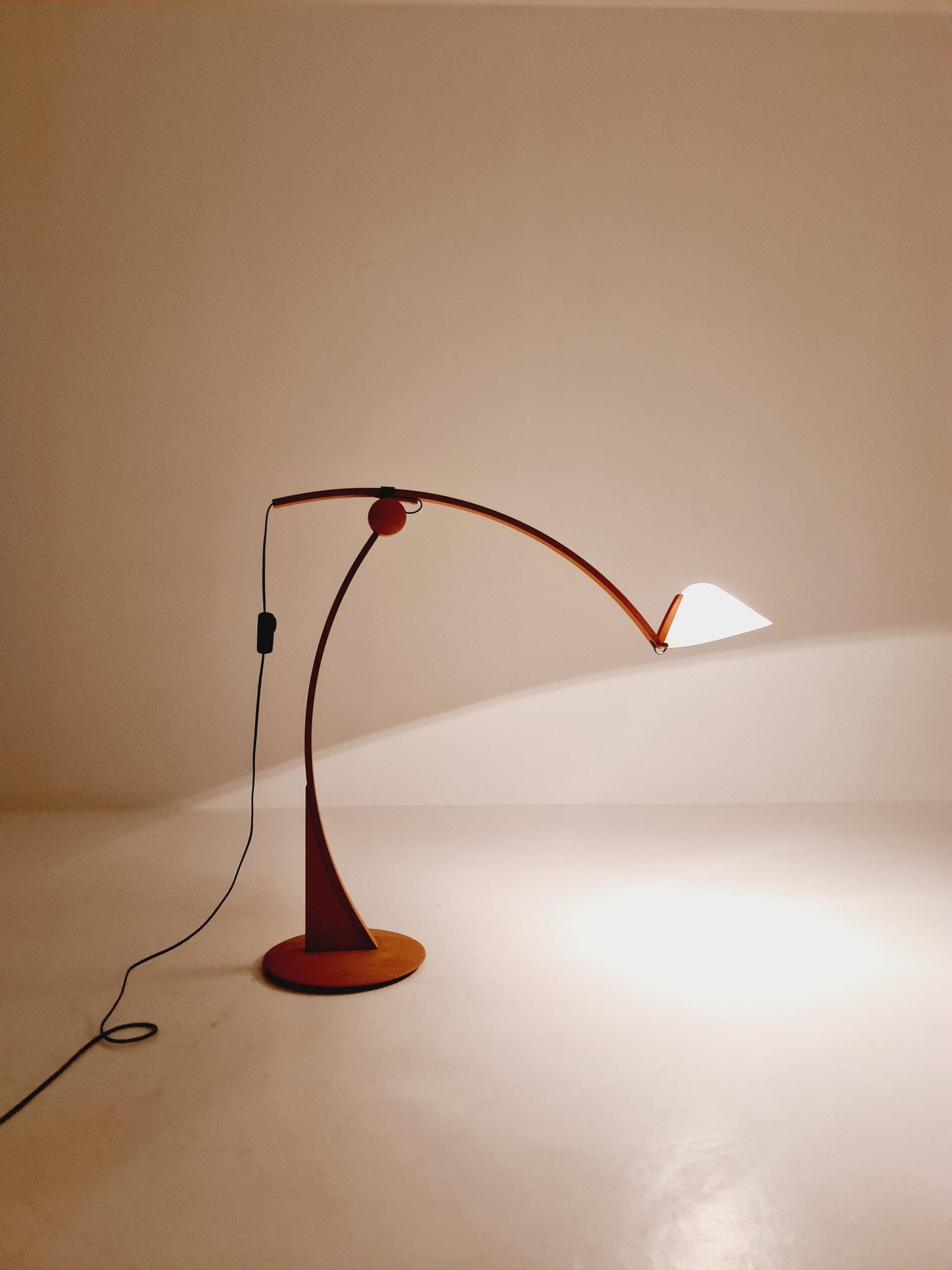 Mid century rare beech floor lamp by Domus Denmark 1970s