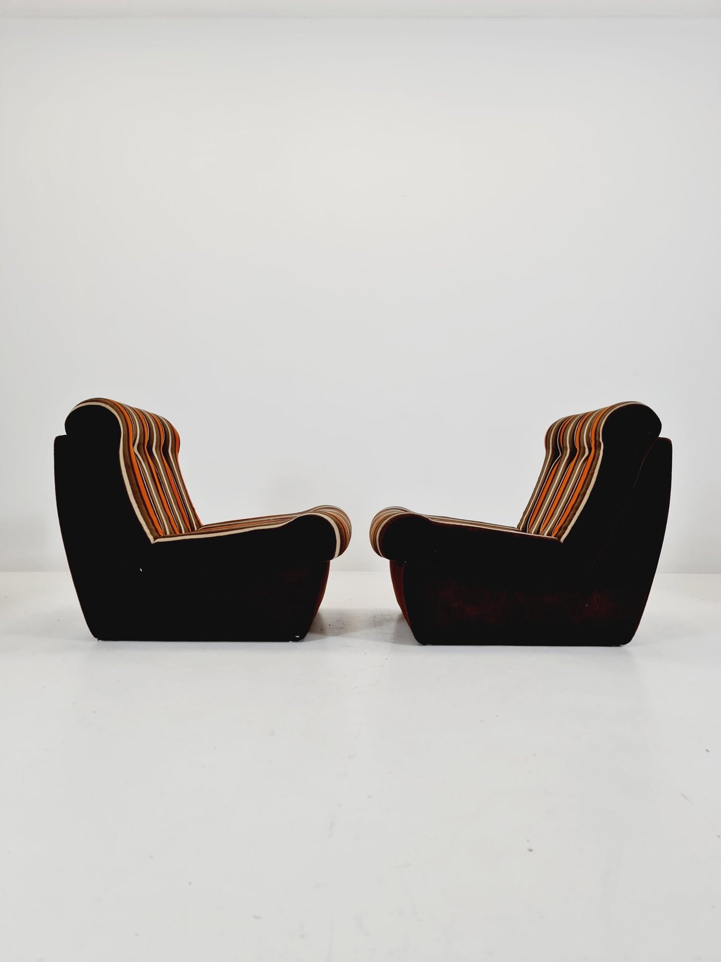 German mid century brown modular sofa/couch, 1970s, set of 8
