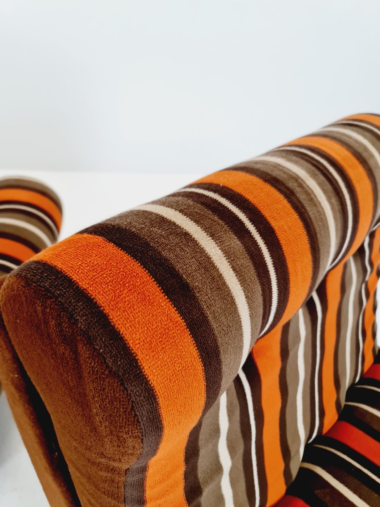 German mid century brown modular sofa/couch, 1970s, set of 8