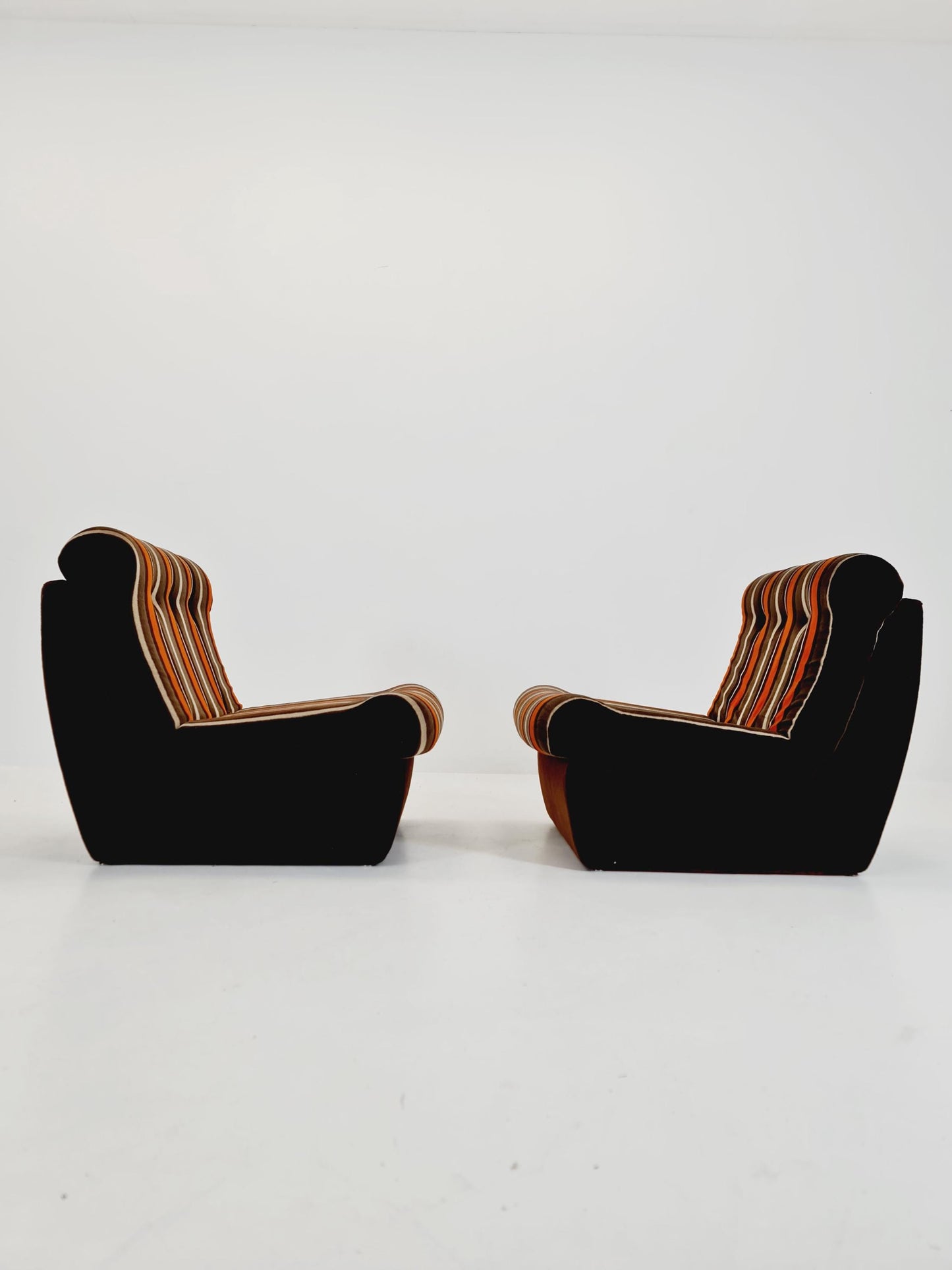 German mid century brown modular sofa/couch, 1970s, set of 8