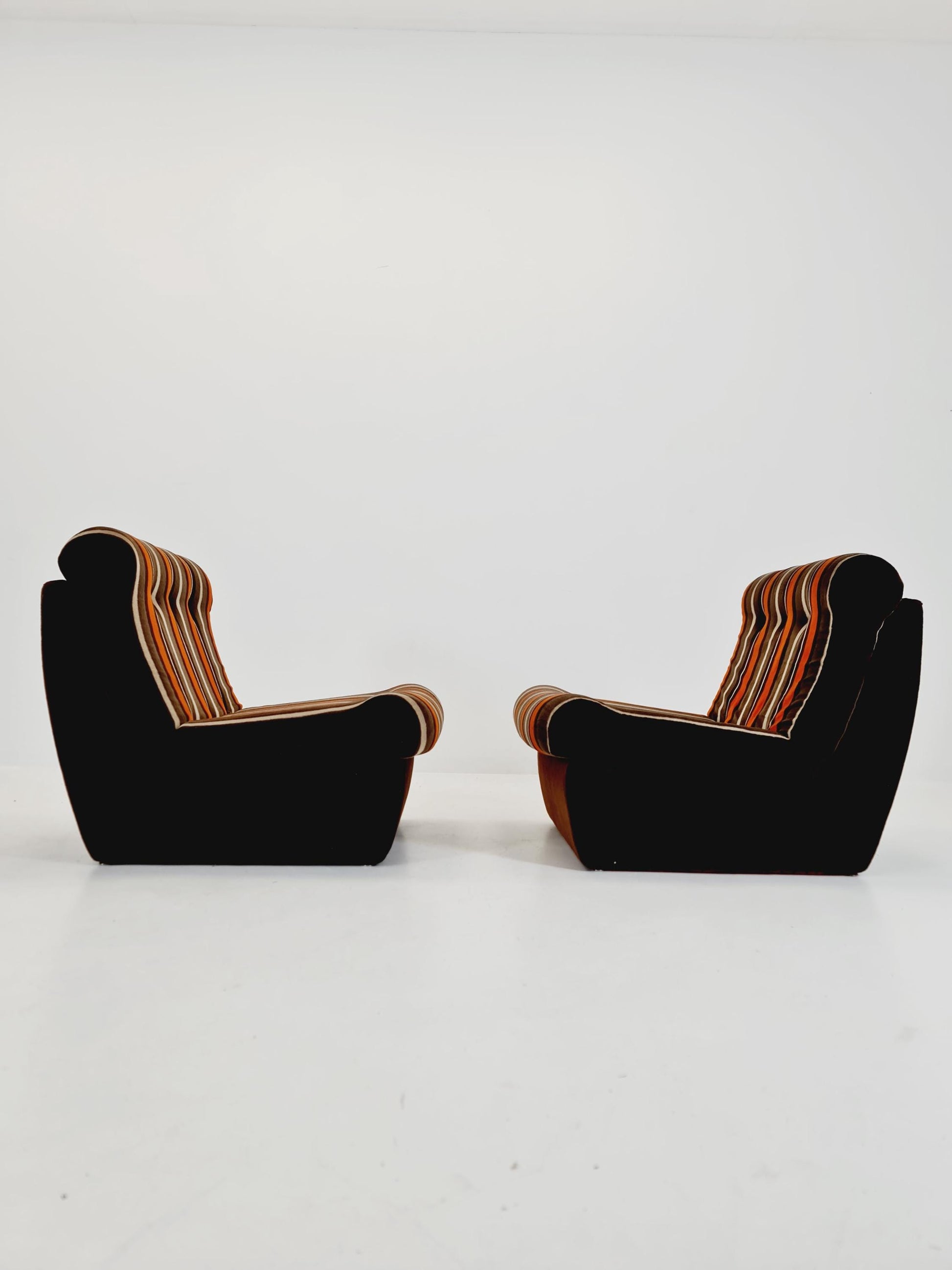 German mid century brown modular sofa/couch, 1970s, set of 8