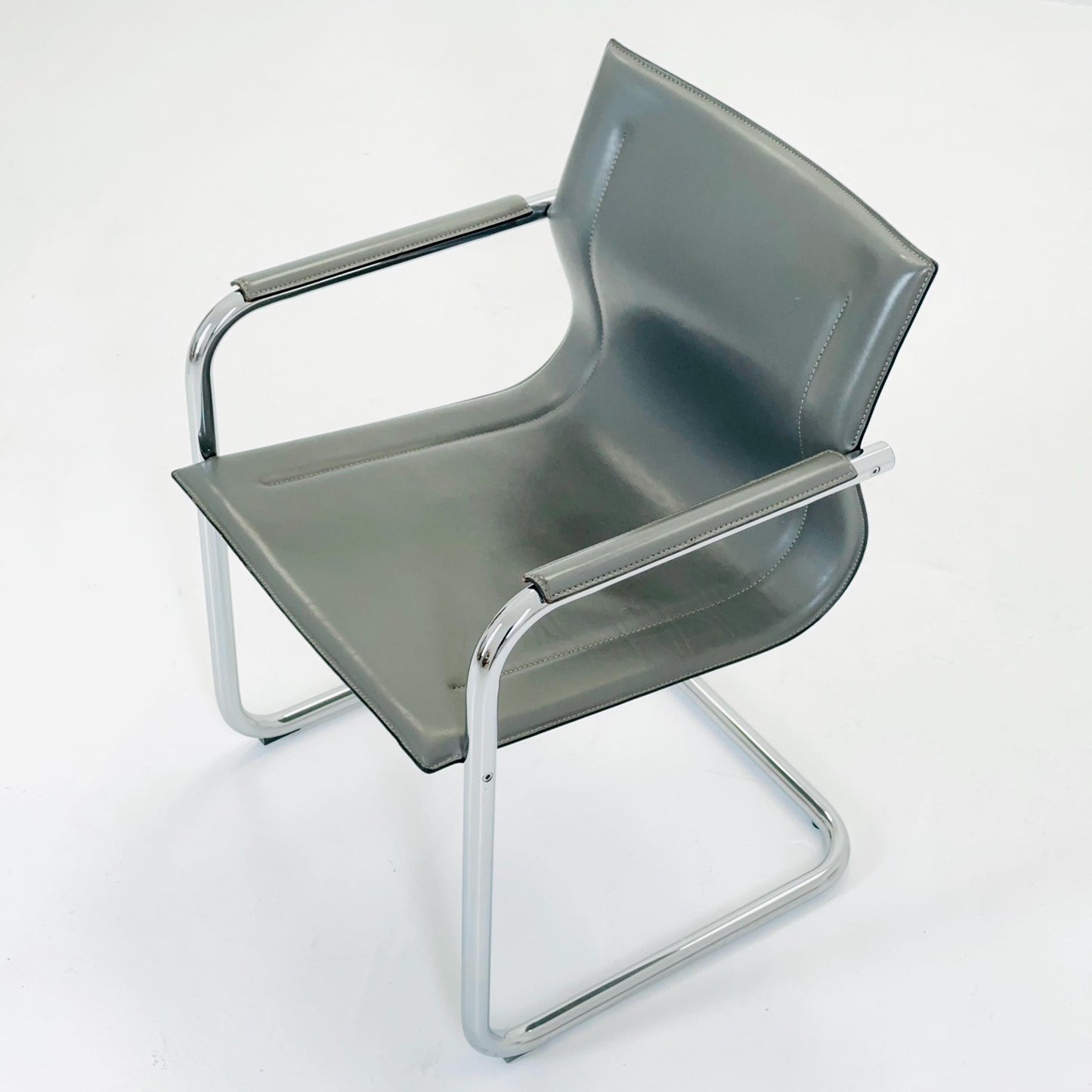 Mid century Italian Cantilever MG15 leather Armchair by Matteo Grassi, 1970s