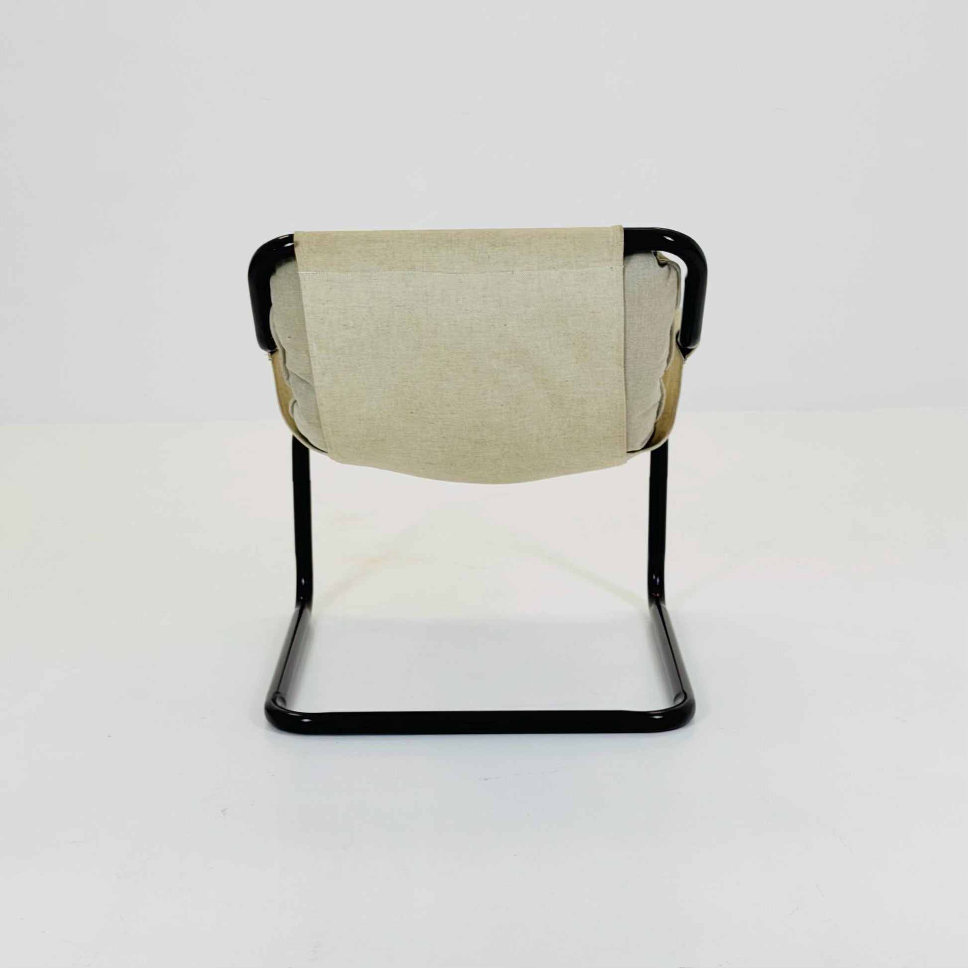 Mid century century Bauhaus tubular canvas armchair for Tomas Jelinek by IKEA 1980s