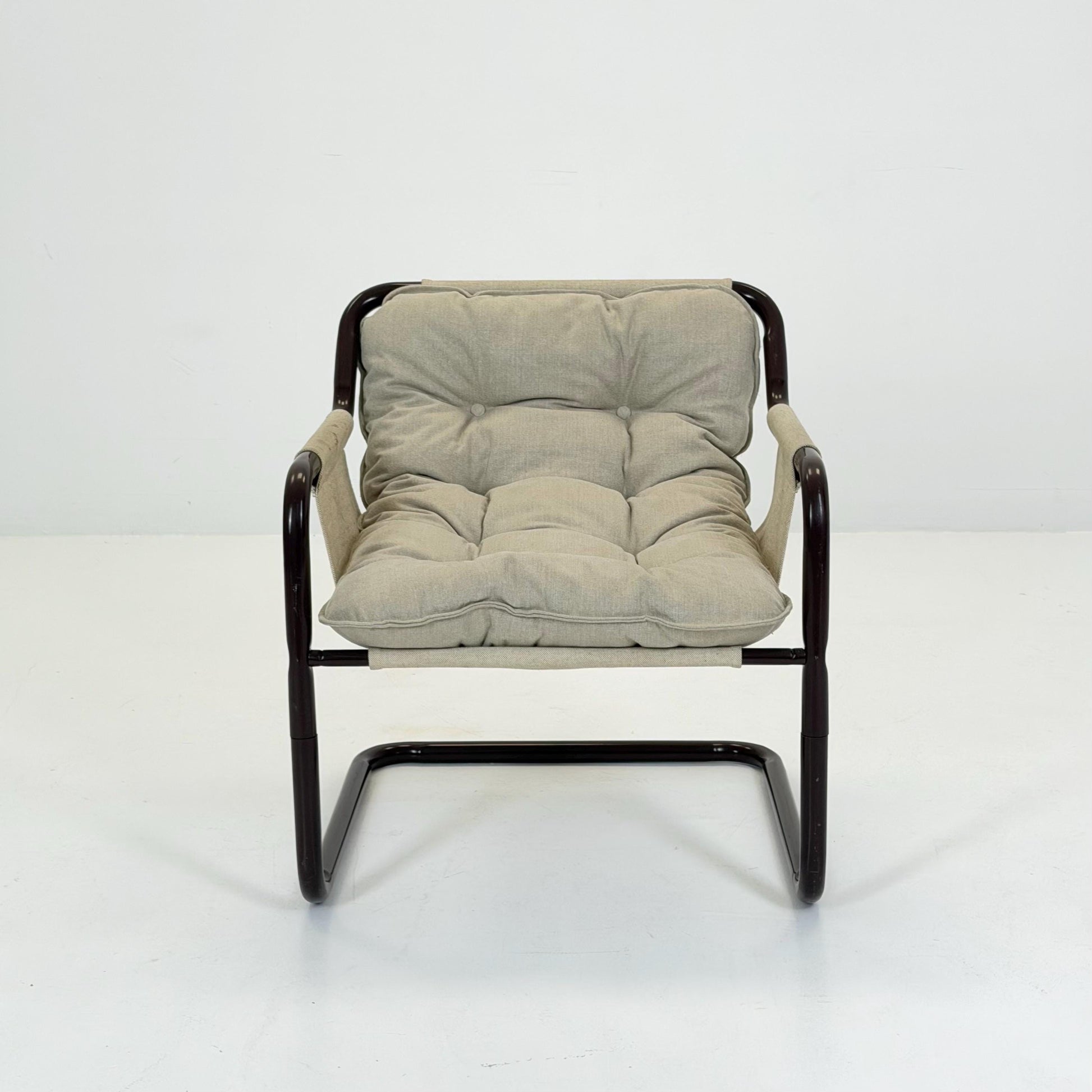 Mid century century Bauhaus tubular canvas armchair for Tomas Jelinek by IKEA 1980s
