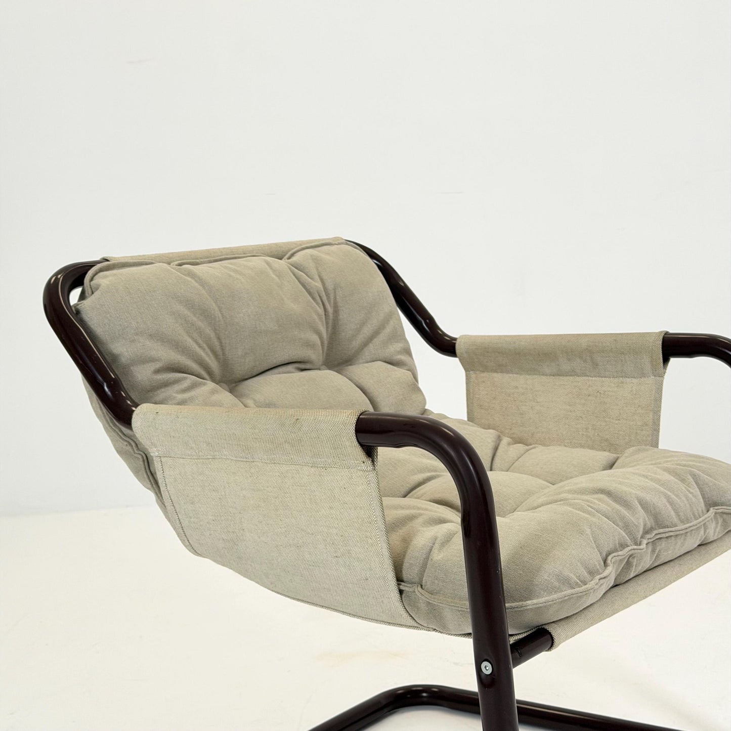Mid century century Bauhaus tubular canvas armchair for Tomas Jelinek by IKEA 1980s