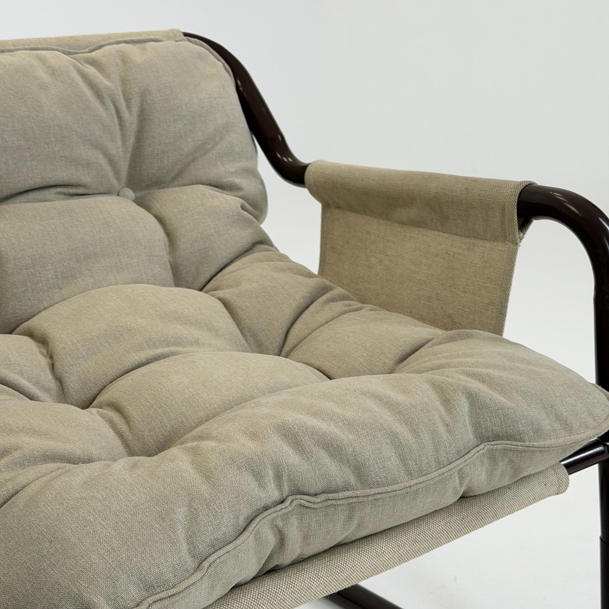 Mid century century Bauhaus tubular canvas armchair for Tomas Jelinek by IKEA 1980s