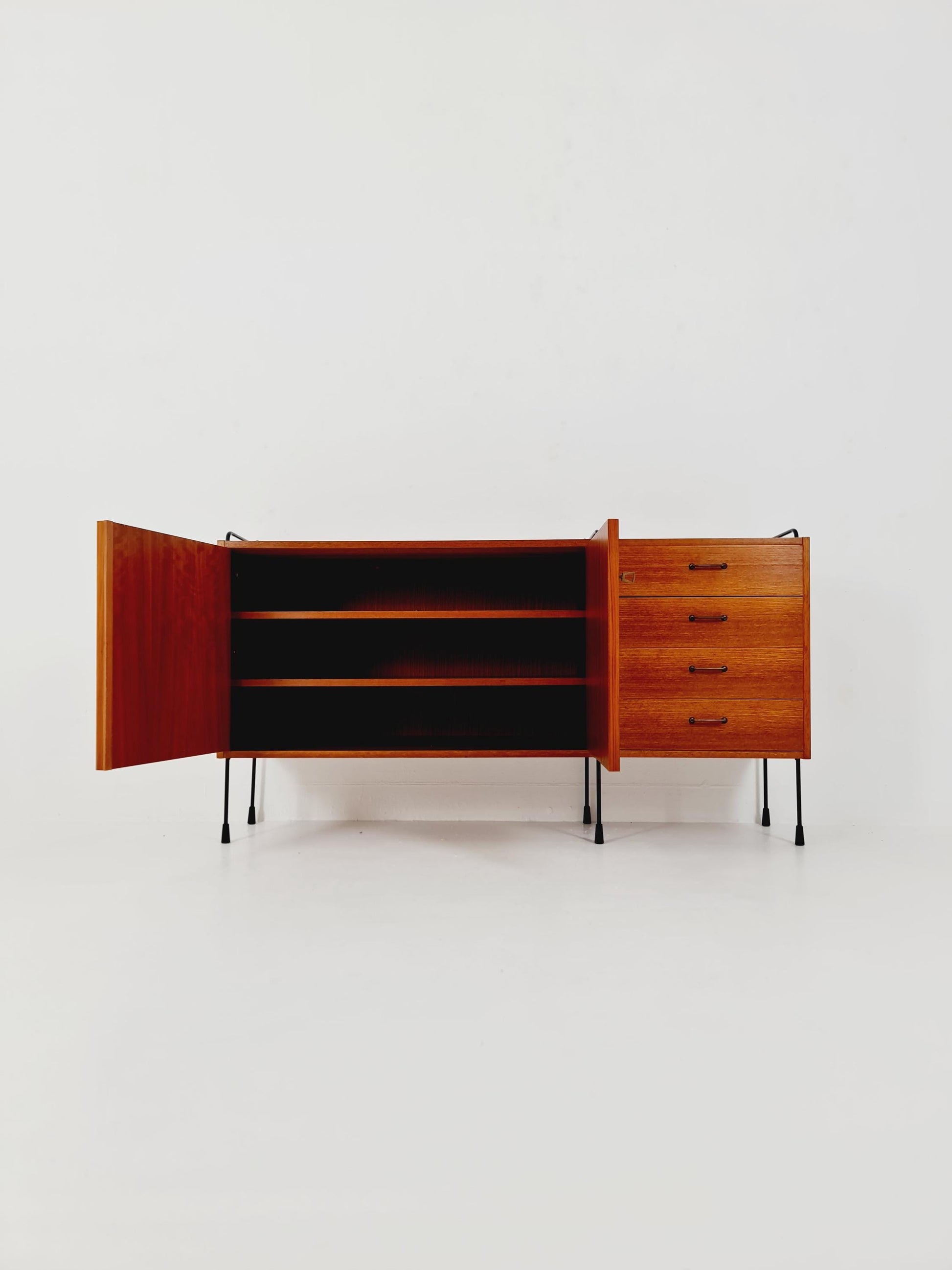 Mid Century Modern German teak Sideboard By Omnia Hilker Möbel , 1950s