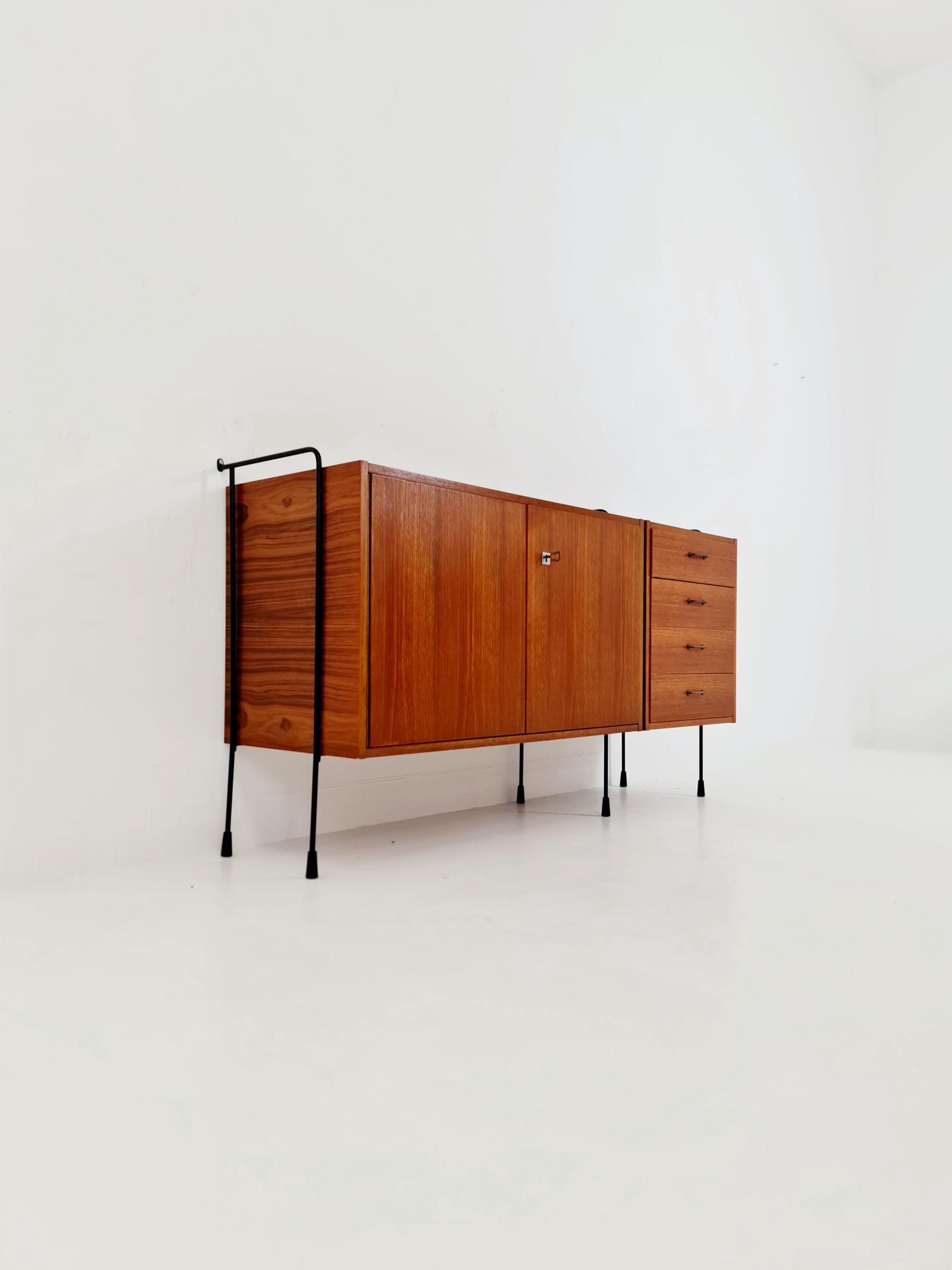 Mid Century Modern German teak Sideboard By Omnia Hilker Möbel , 1950s