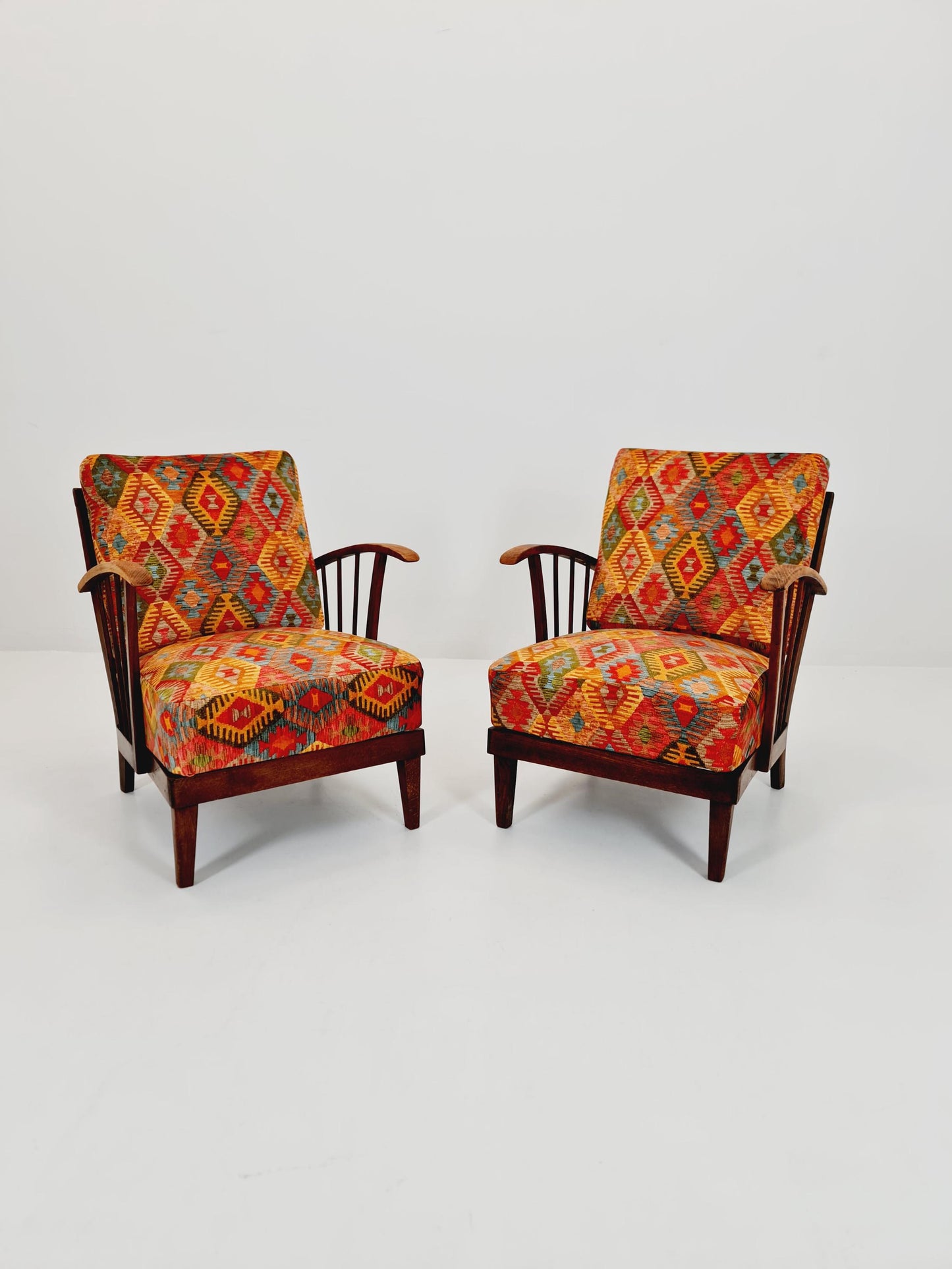 Rare Midcentury German club lounge chairs, 1940s set of 2