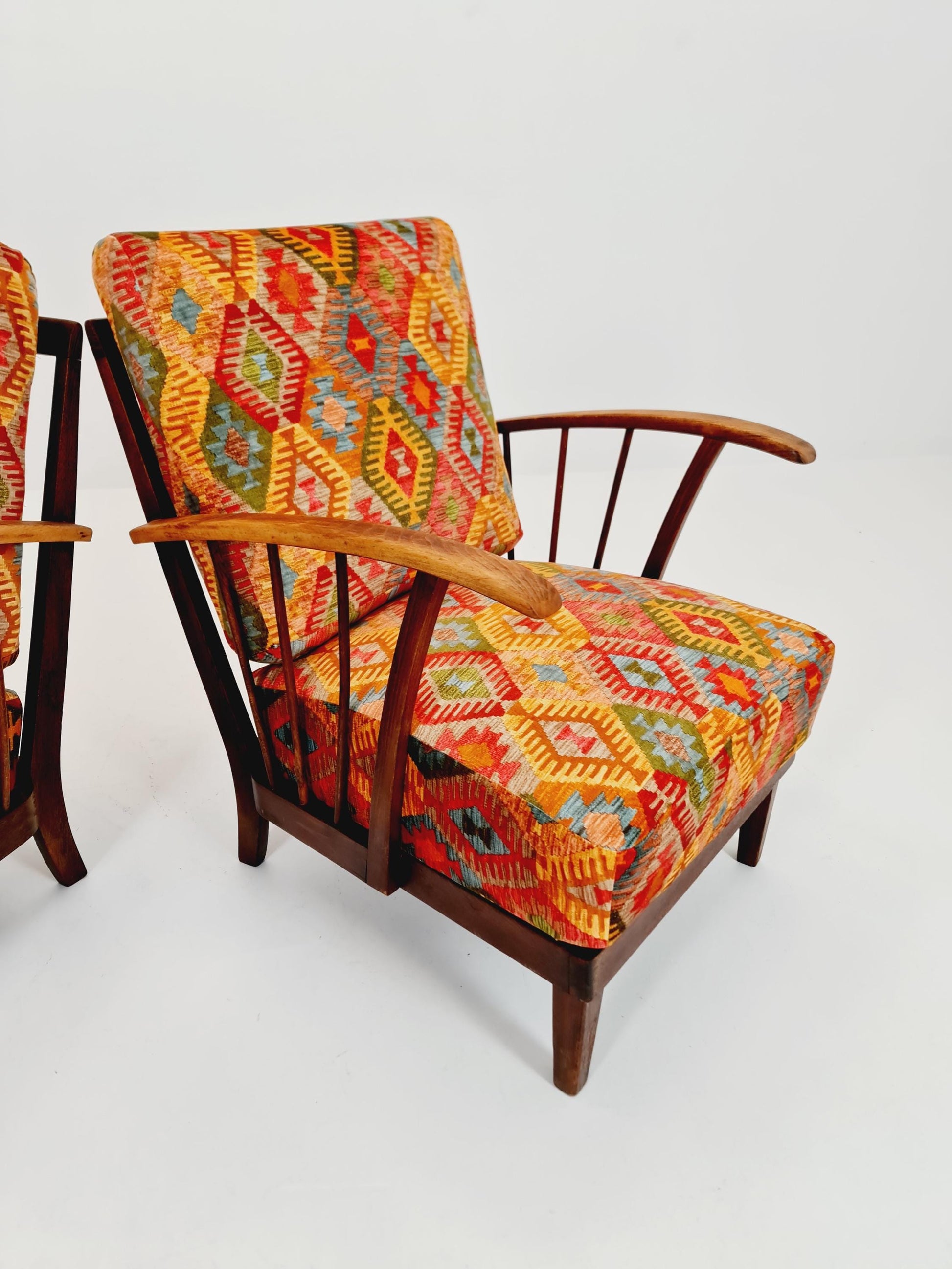 Rare Midcentury German club lounge chairs, 1940s set of 2