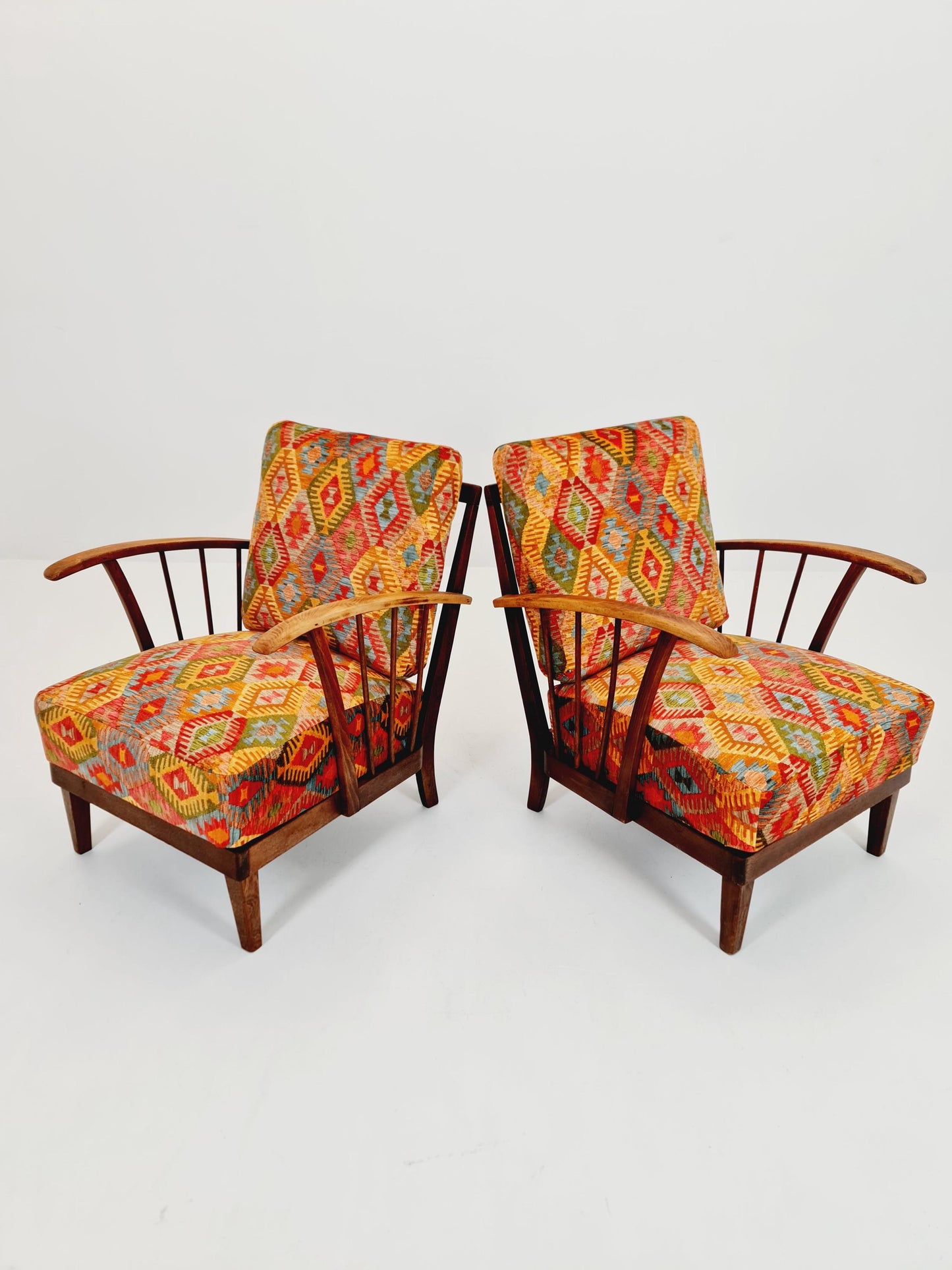 Rare Midcentury German club lounge chairs, 1940s set of 2