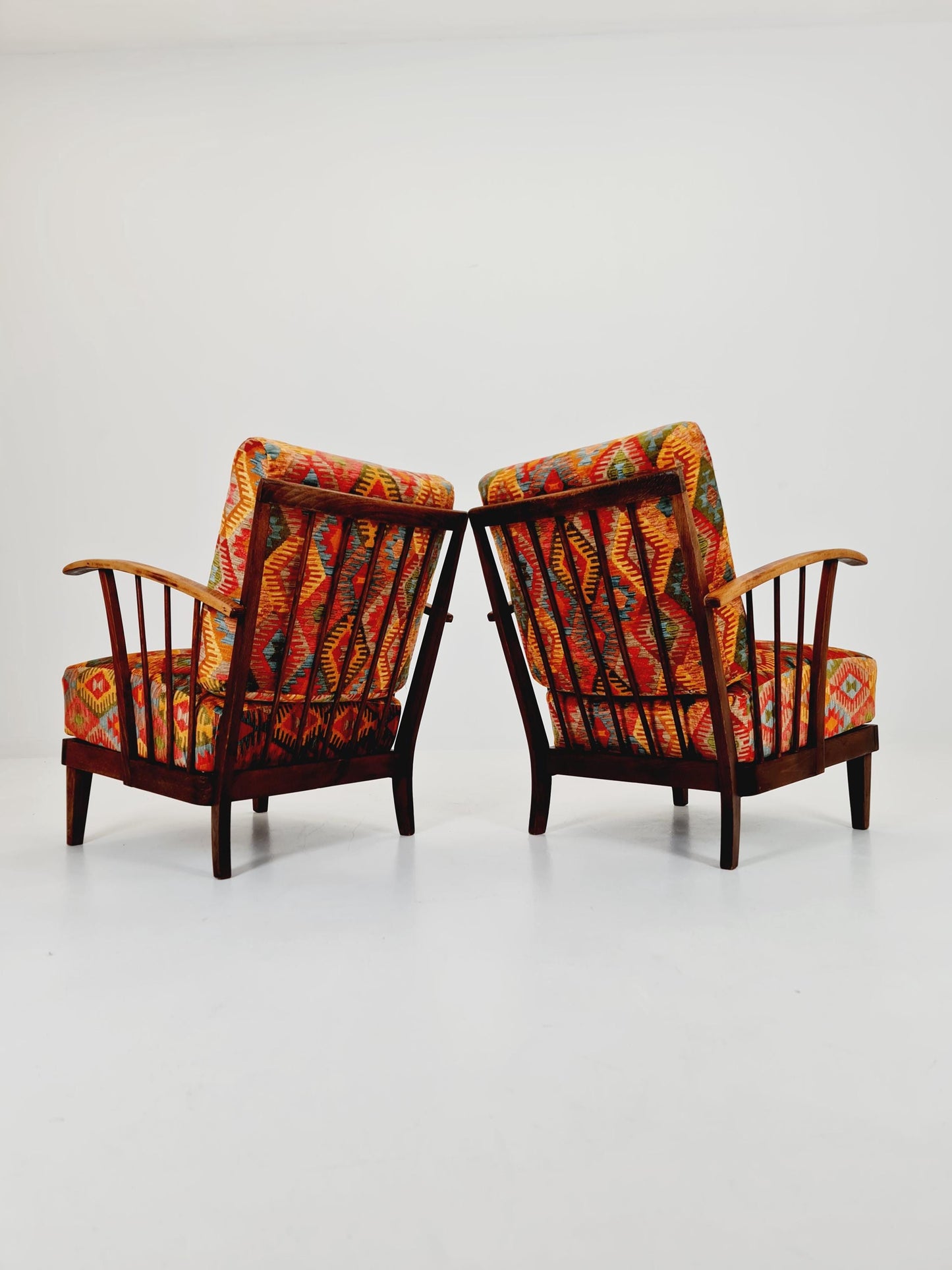 Rare Midcentury German club lounge chairs, 1940s set of 2
