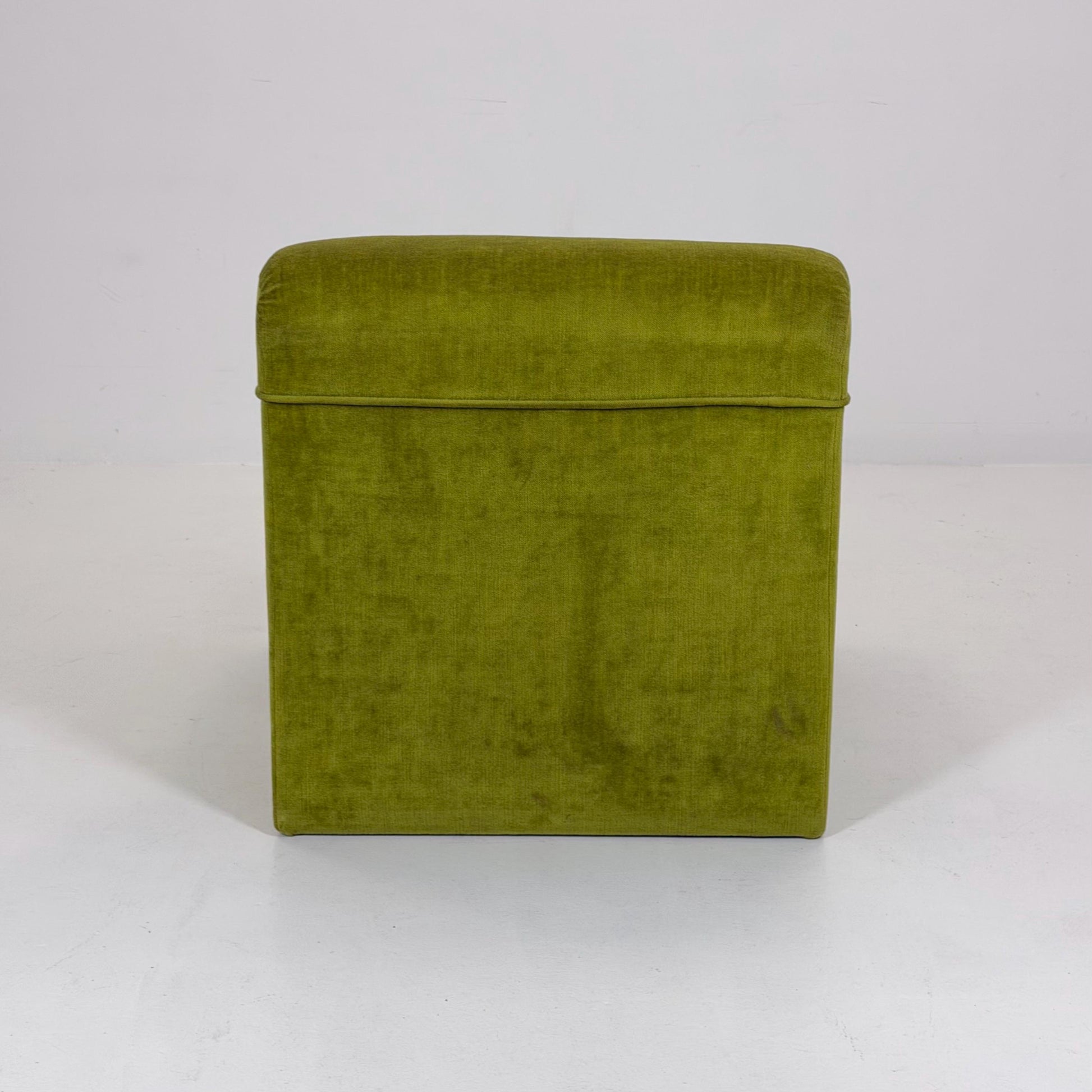 Mid-Century Modern Green Velvet Lounge Chair, Modular Design, Germany, 1980s