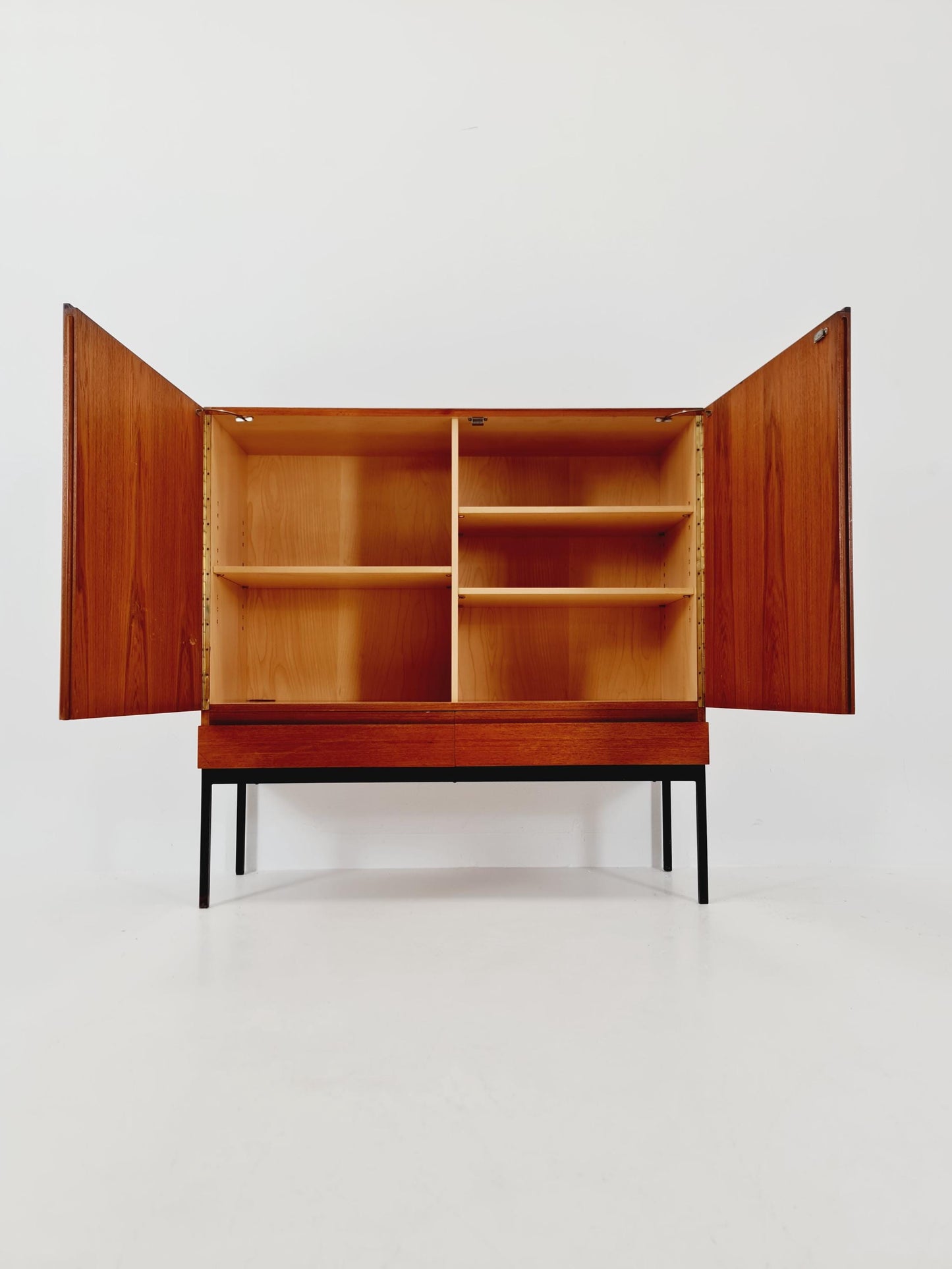 Rare Mid Century Modern Teak German Highboard By Dieter Waeckerlin for Behr Model S21 , 1950s