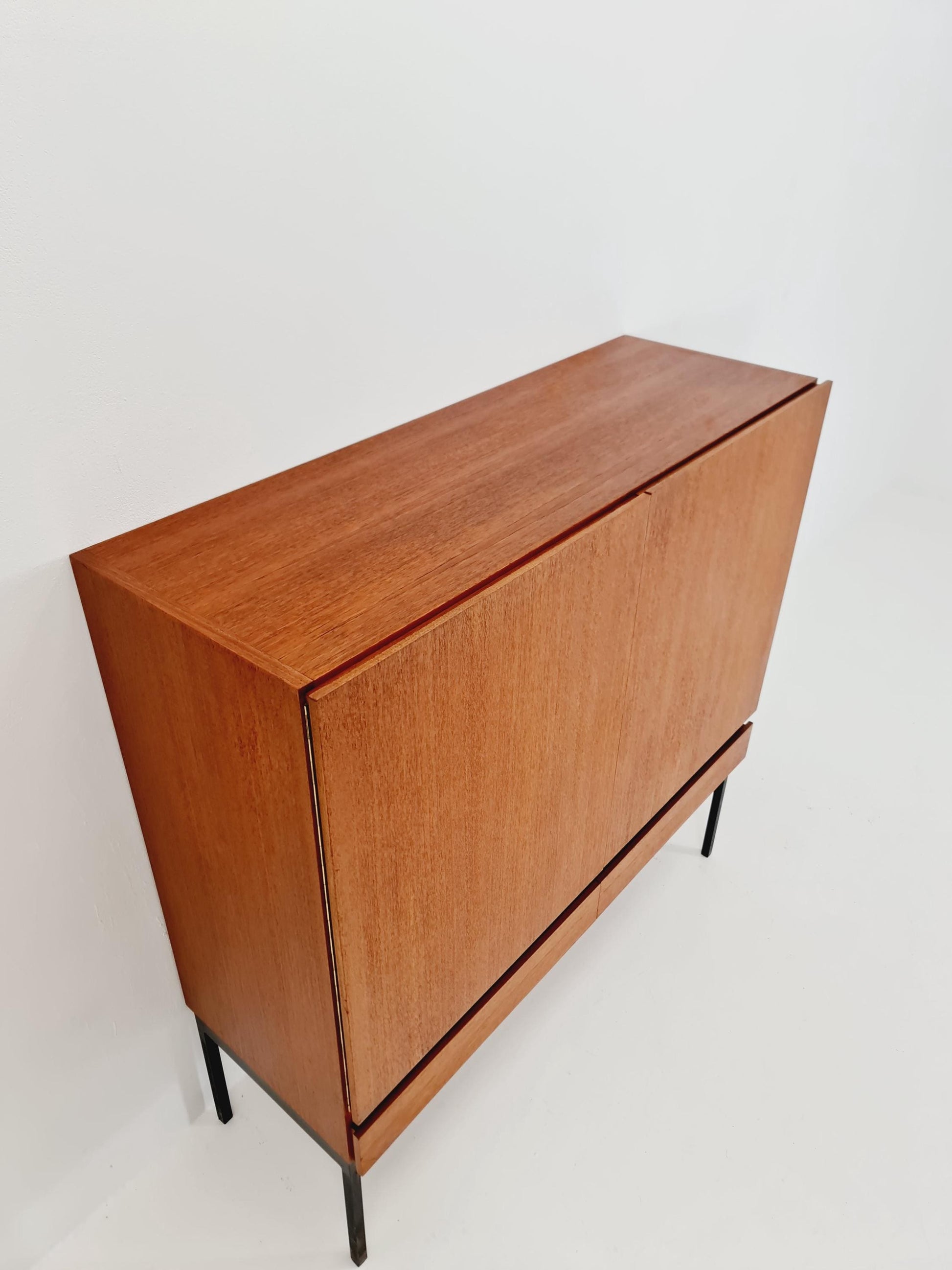 Rare Mid Century Modern Teak German Highboard By Dieter Waeckerlin for Behr Model S21 , 1950s