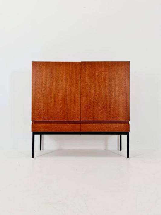 Rare Mid Century Modern Teak German Highboard By Dieter Waeckerlin for Behr Model S21 , 1950s