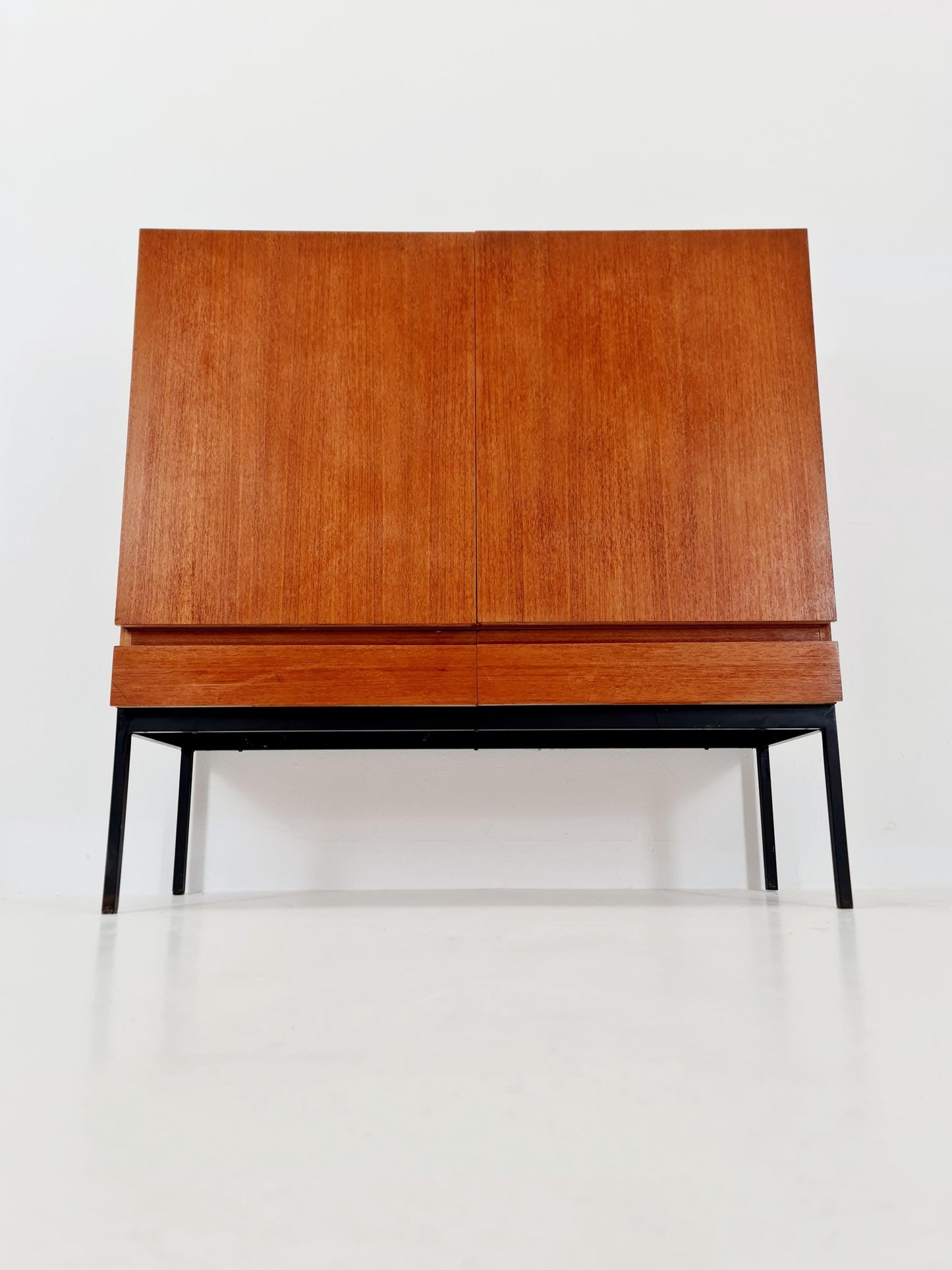 Rare Mid Century Modern Teak German Highboard By Dieter Waeckerlin for Behr Model S21 , 1950s