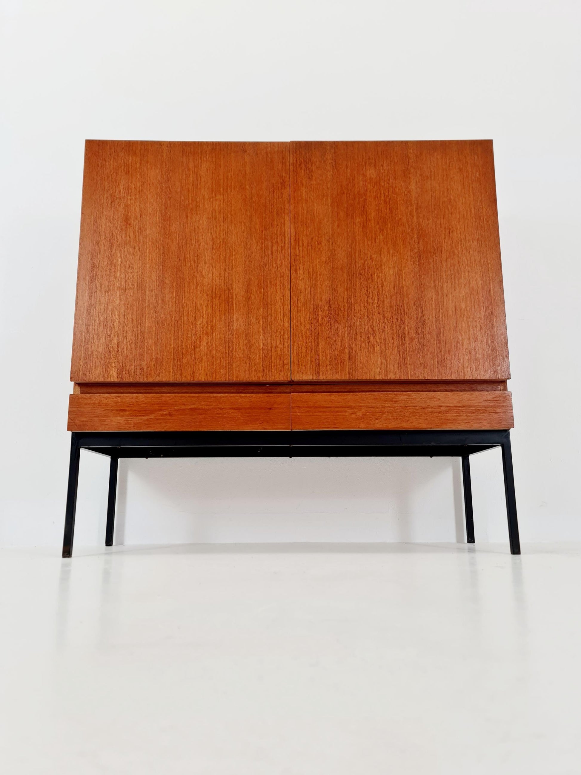 Rare Mid Century Modern Teak German Highboard By Dieter Waeckerlin for Behr Model S21 , 1950s