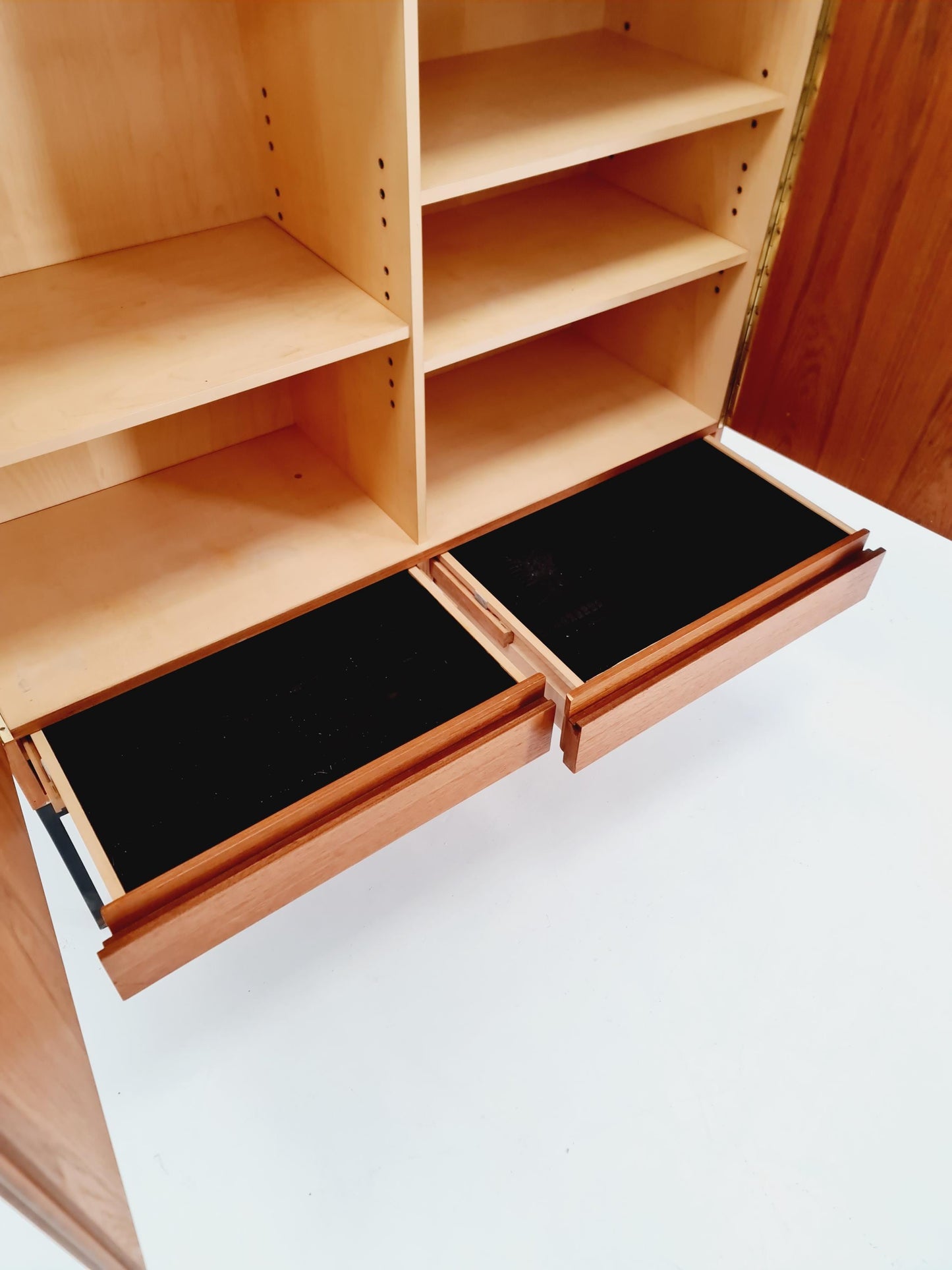 Rare Mid Century Modern Teak German Highboard By Dieter Waeckerlin for Behr Model S21 , 1950s