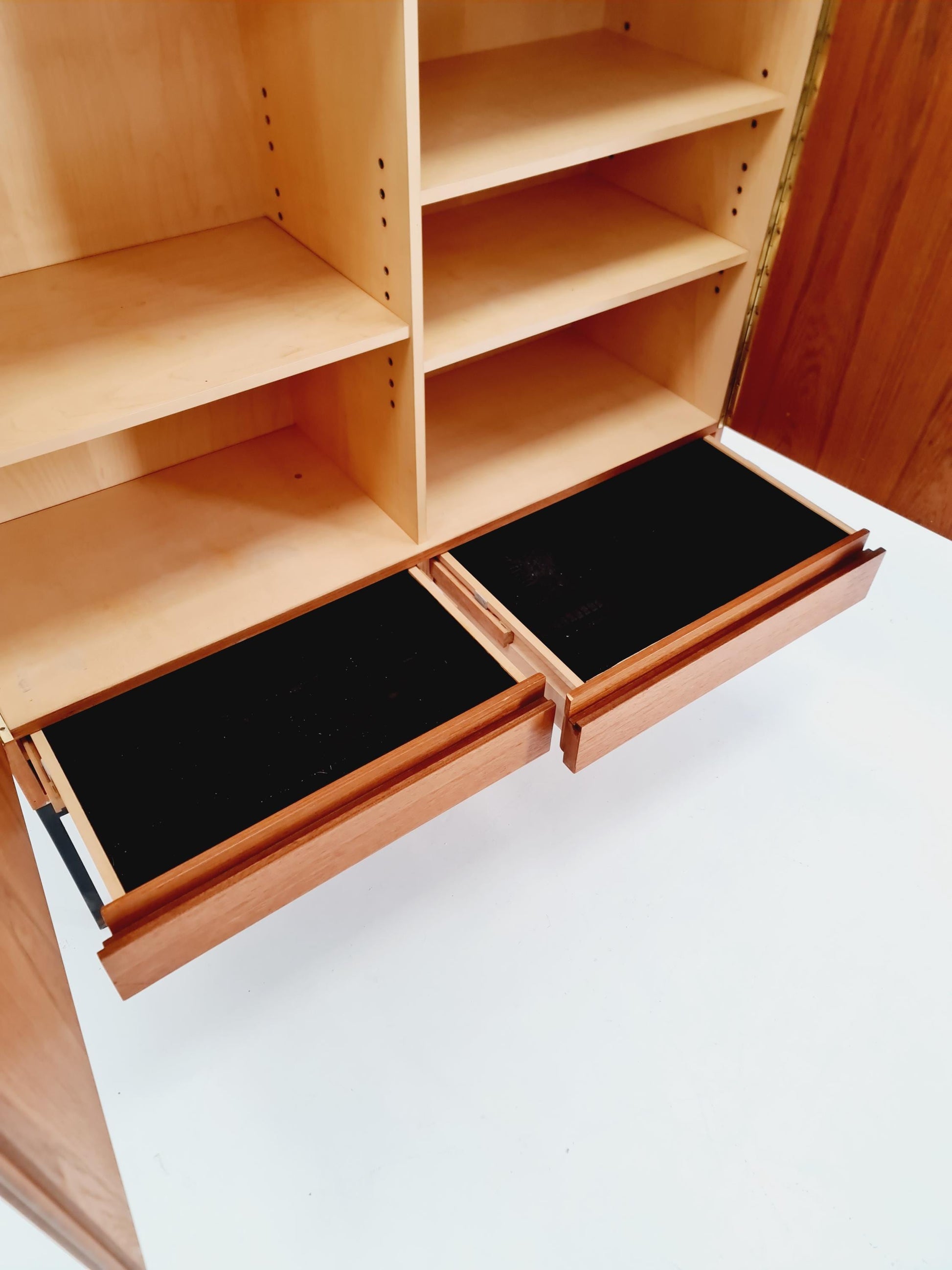 Rare Mid Century Modern Teak German Highboard By Dieter Waeckerlin for Behr Model S21 , 1950s