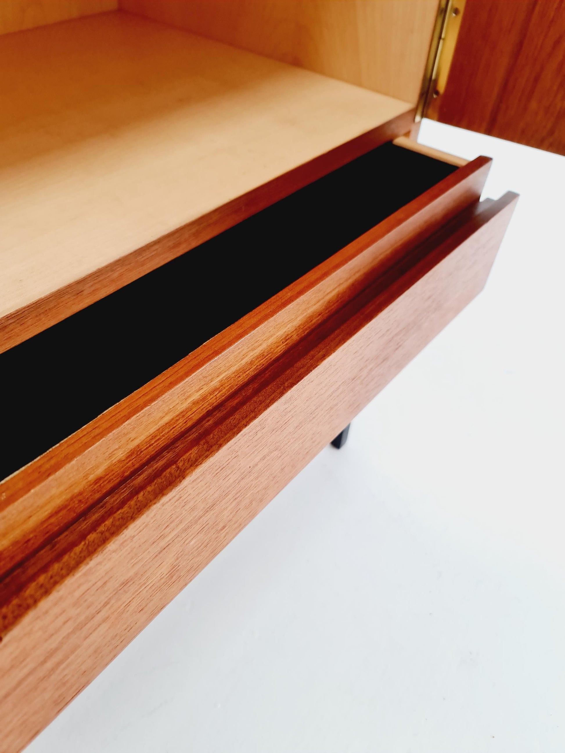 Rare Mid Century Modern Teak German Highboard By Dieter Waeckerlin for Behr Model S21 , 1950s