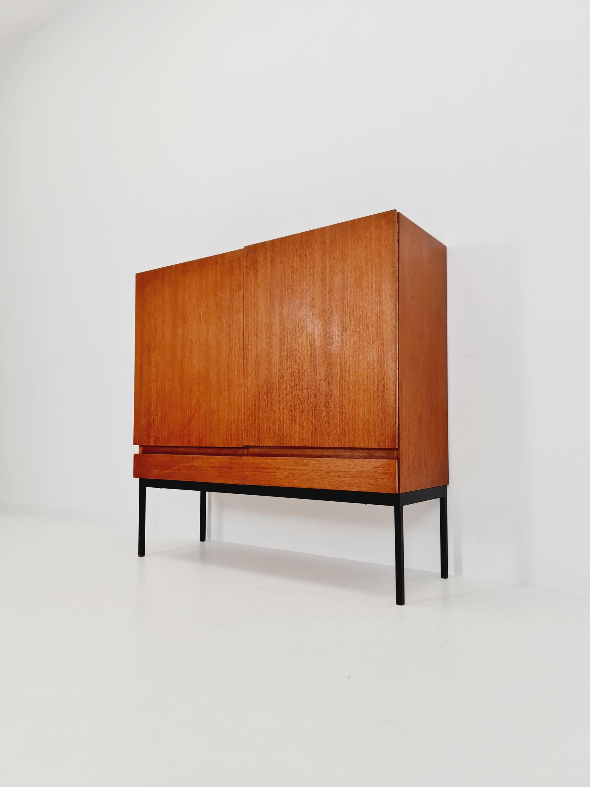 Rare Mid Century Modern Teak German Highboard By Dieter Waeckerlin for Behr Model S21 , 1950s