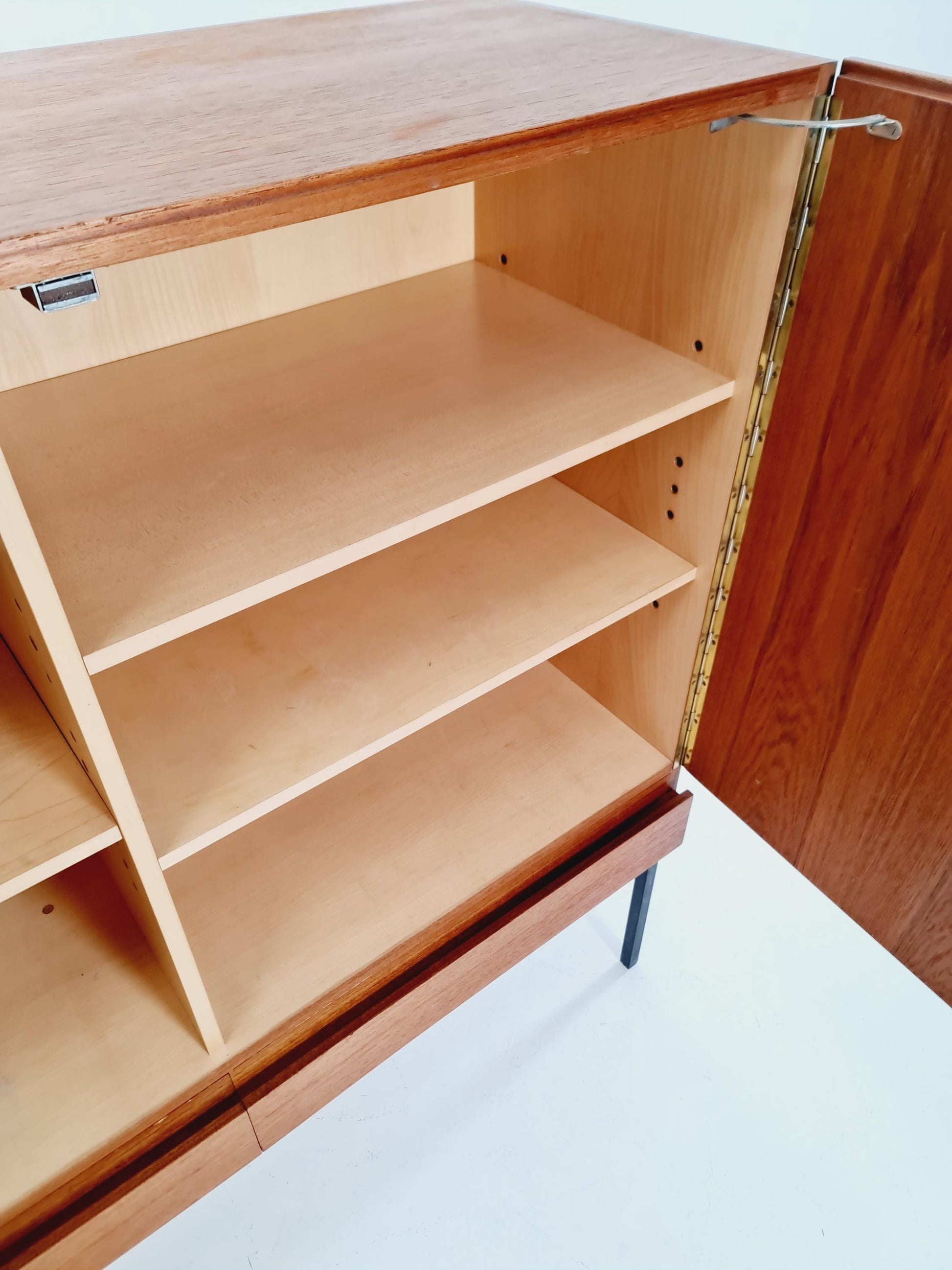 Rare Mid Century Modern Teak German Highboard By Dieter Waeckerlin for Behr Model S21 , 1950s