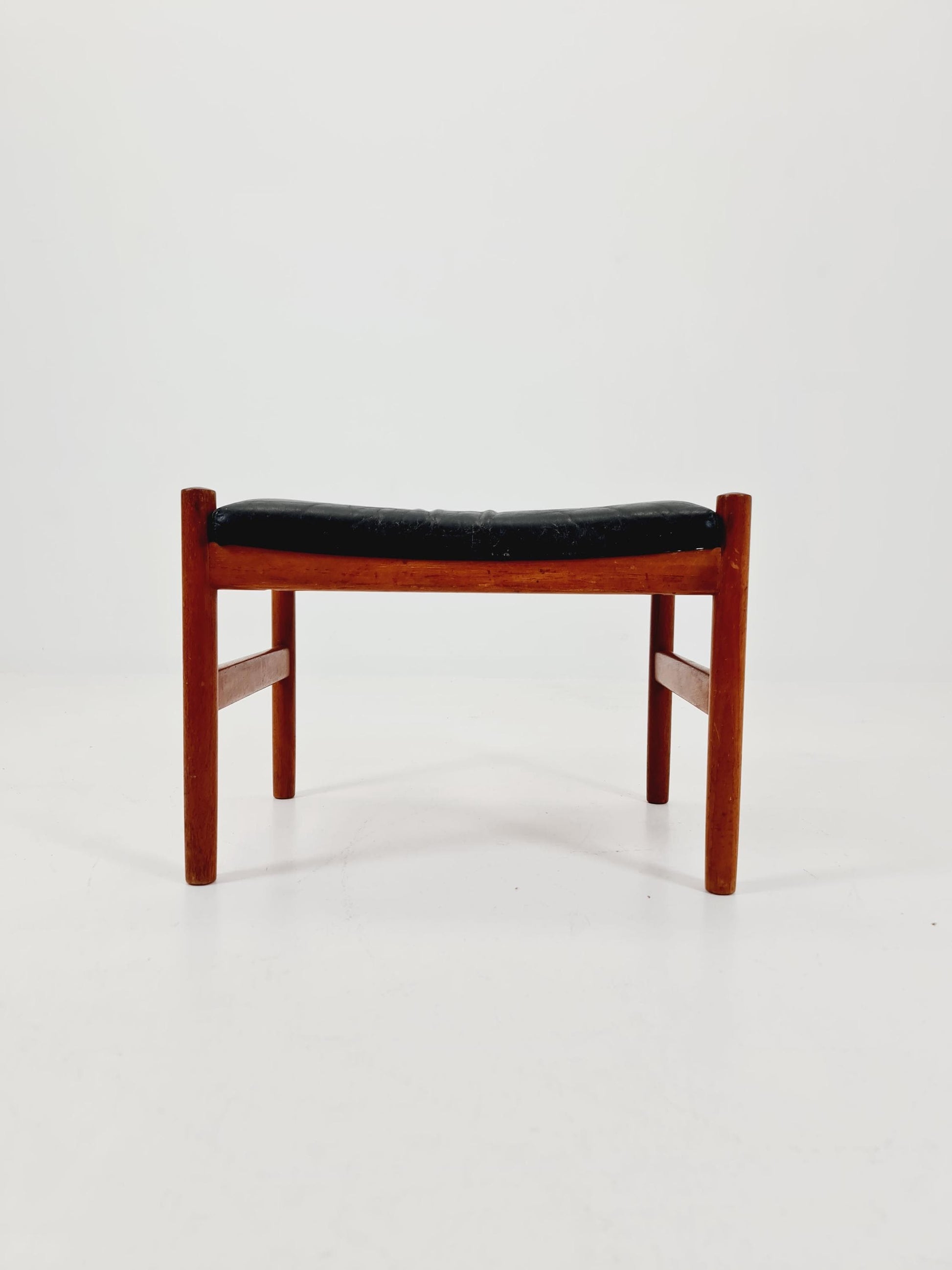 Vintage Danish teak dining stool ottoman by Hugo Fradsen for spottrup , 1960s