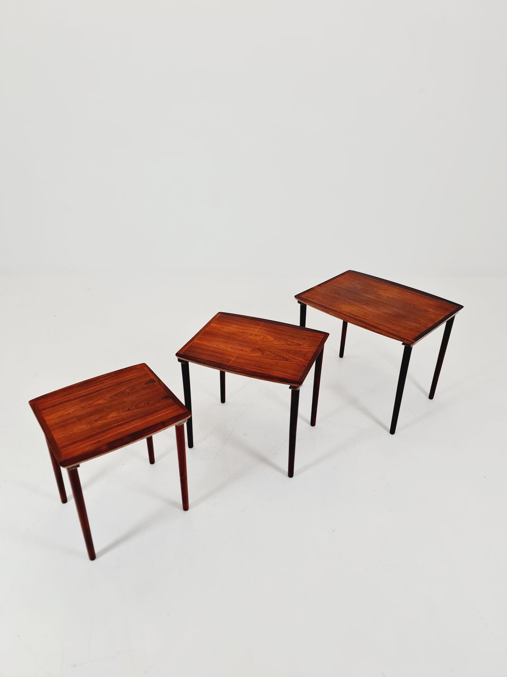 Midcentury danish Rosewood nesting tables/ side tables by Poul Jensen for selig, 1960s