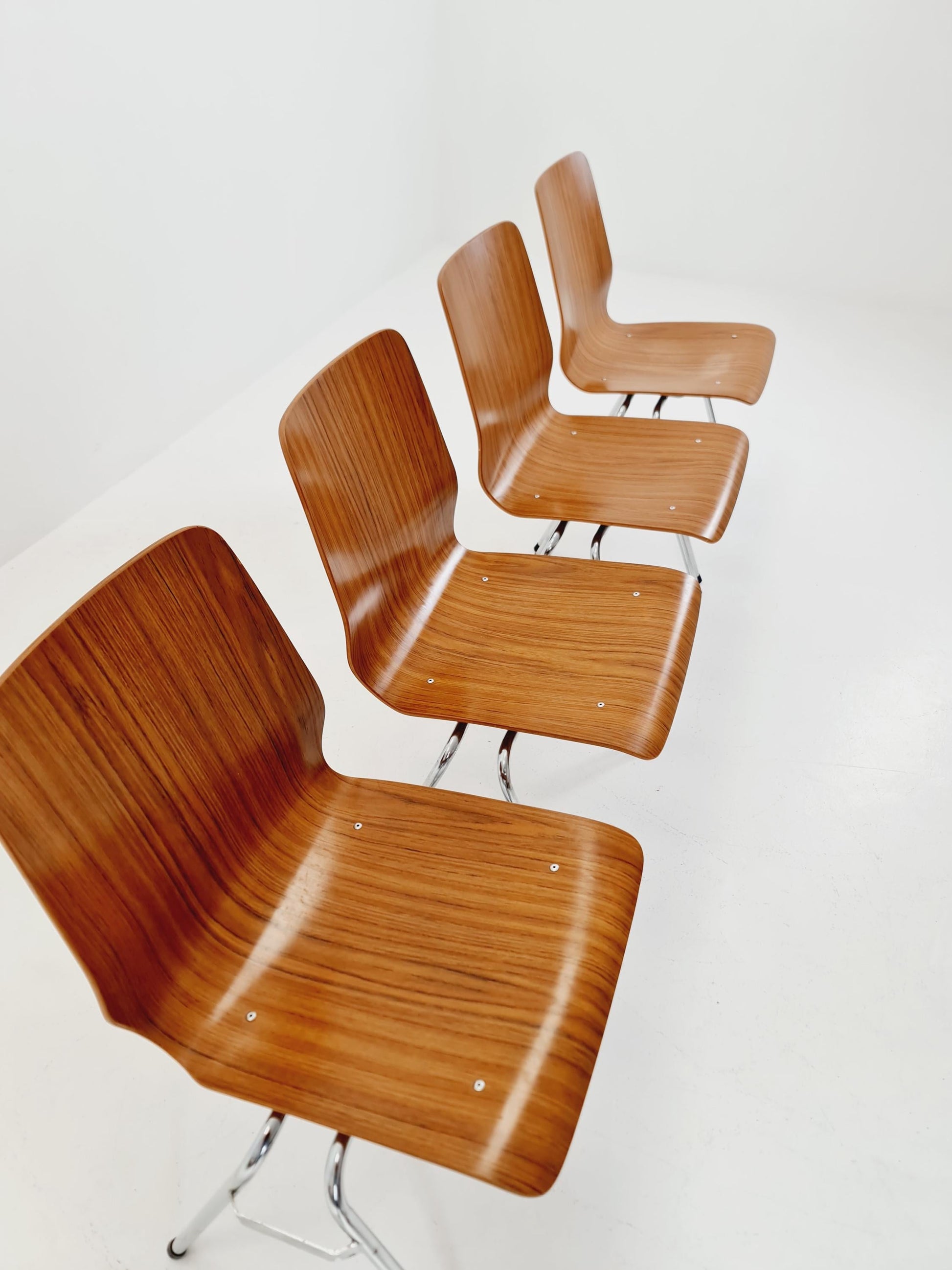 mid century teak Chairs ,West german ,1970 set of 4