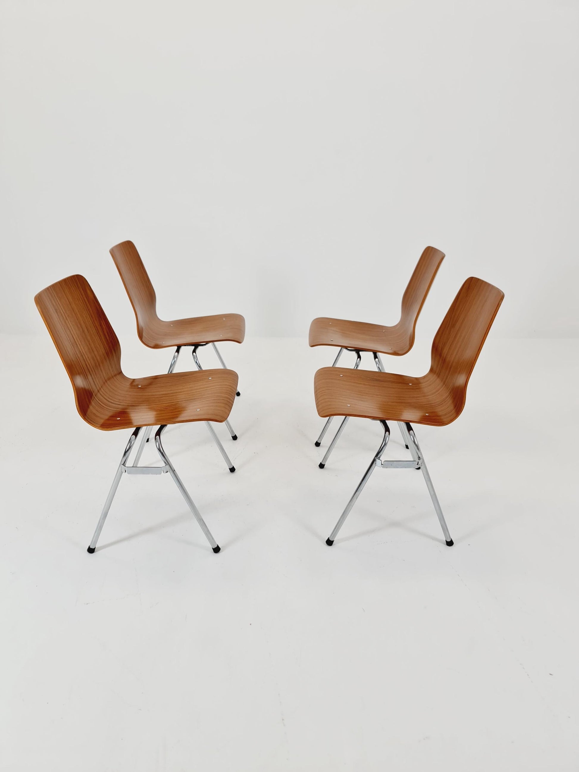mid century teak Chairs ,West german ,1970 set of 4
