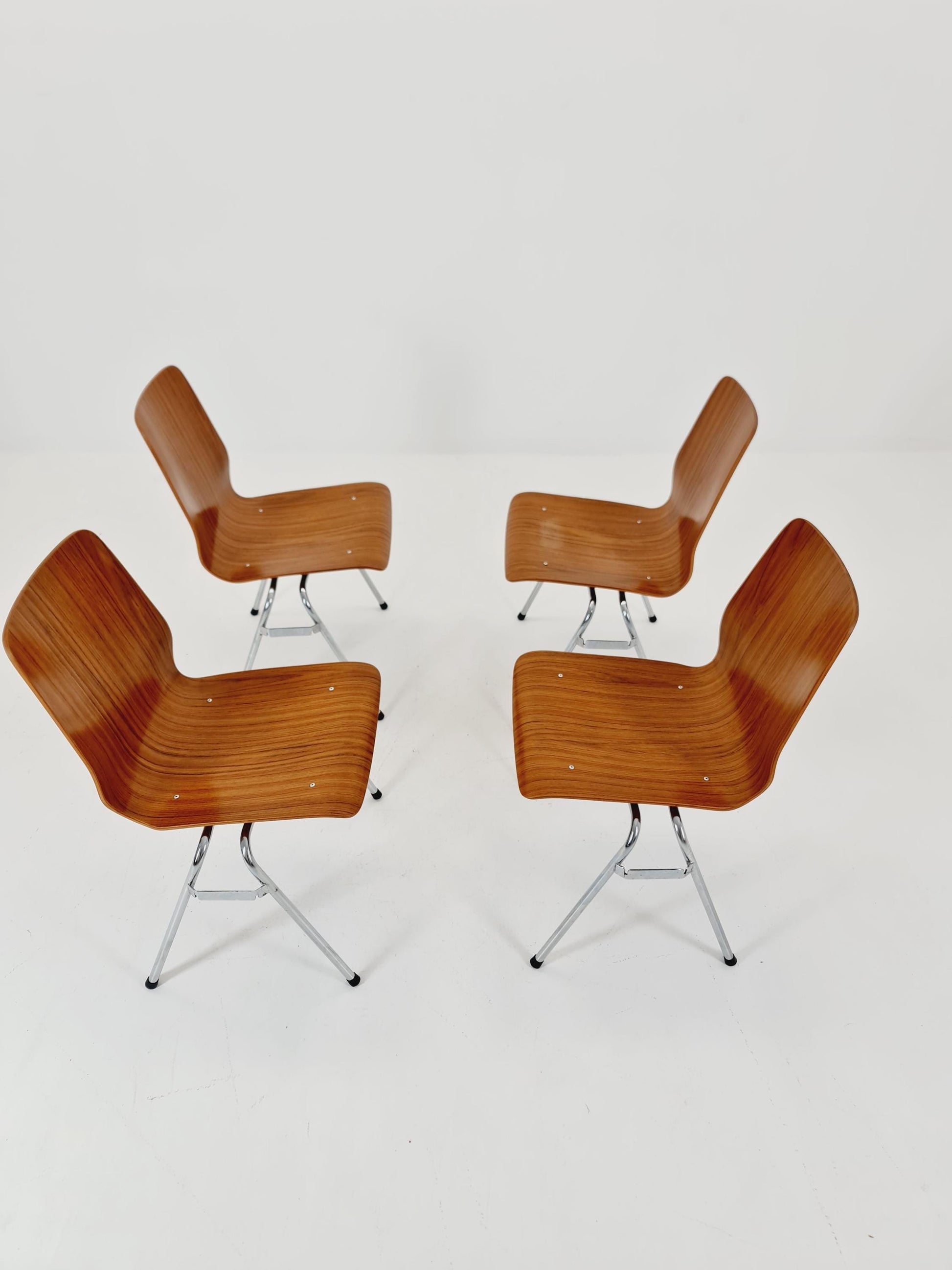 mid century teak Chairs ,West german ,1970 set of 4