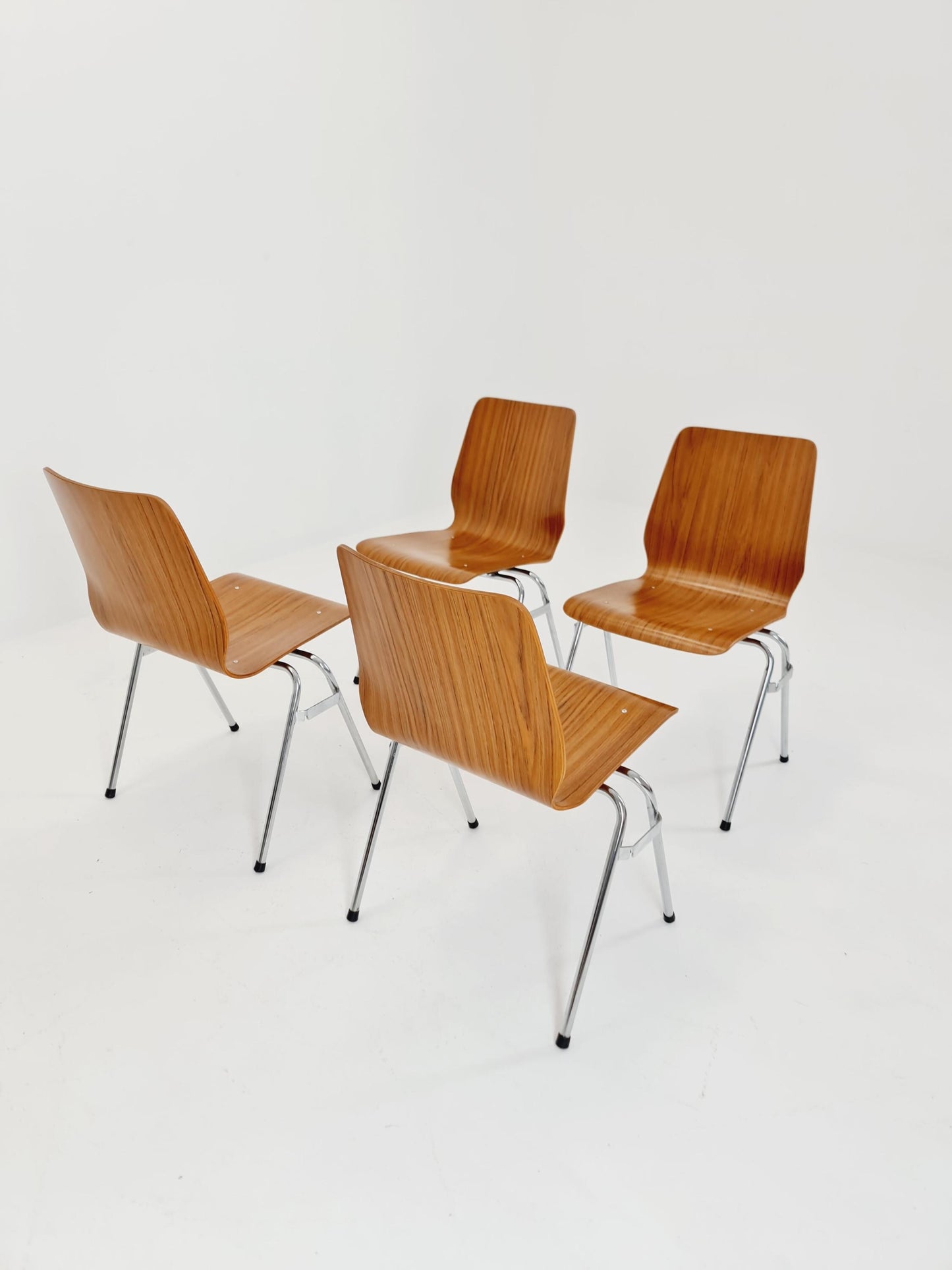 mid century teak Chairs ,West german ,1970 set of 4
