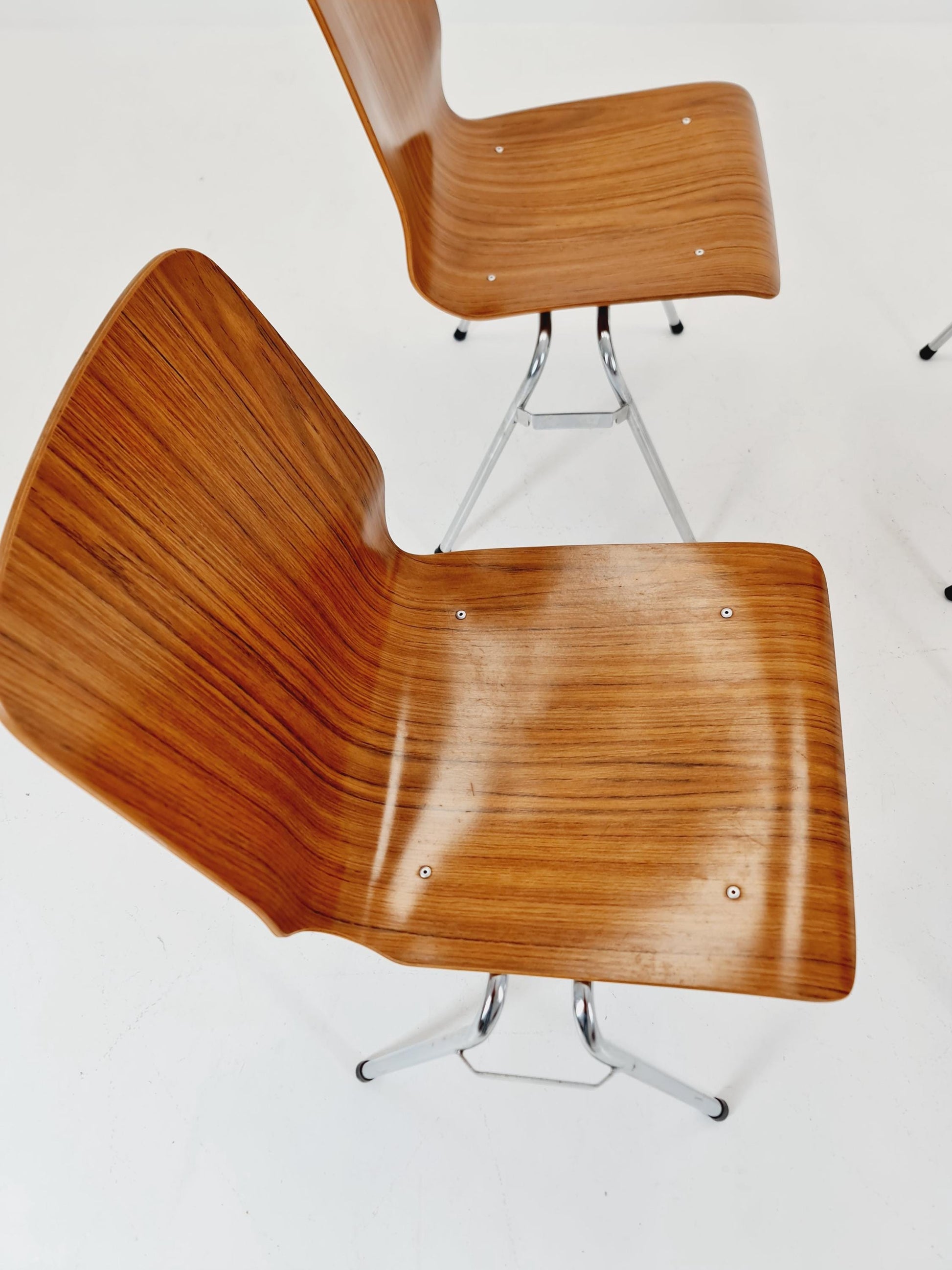 mid century teak Chairs ,West german ,1970 set of 4