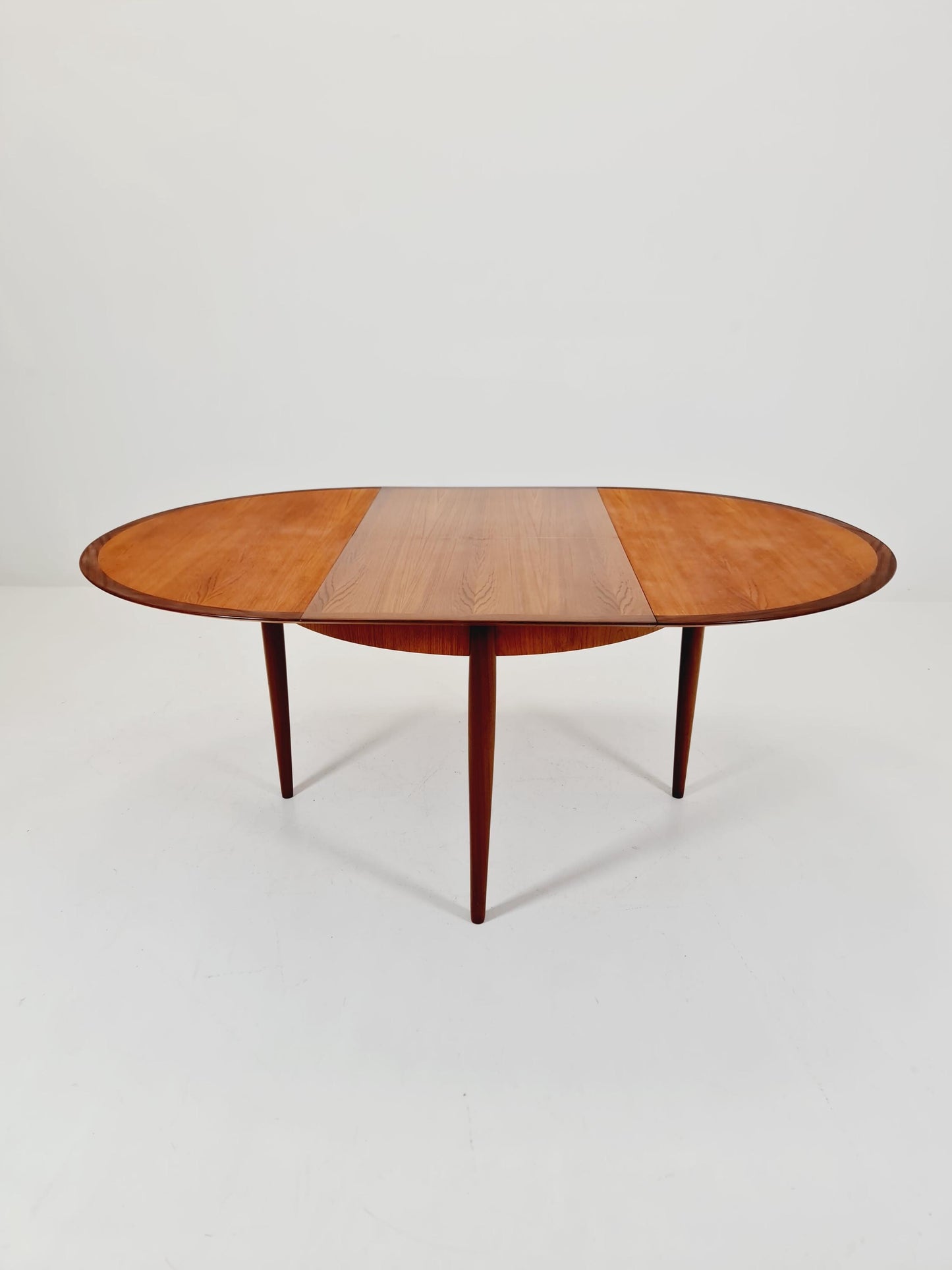 Round German Teak & Walnut Dining Table from Lübke, 1960s