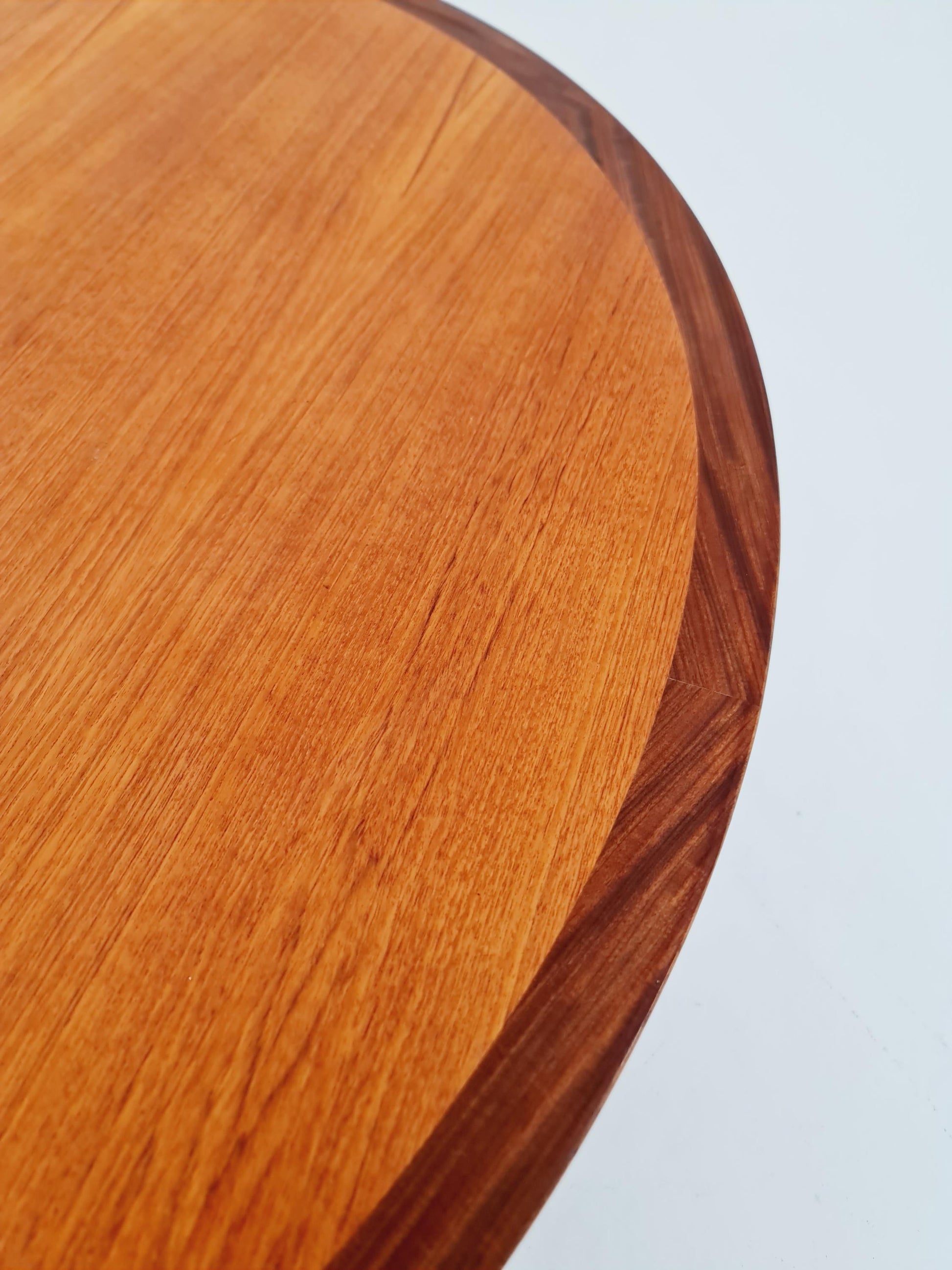 Round German Teak & Walnut Dining Table from Lübke, 1960s