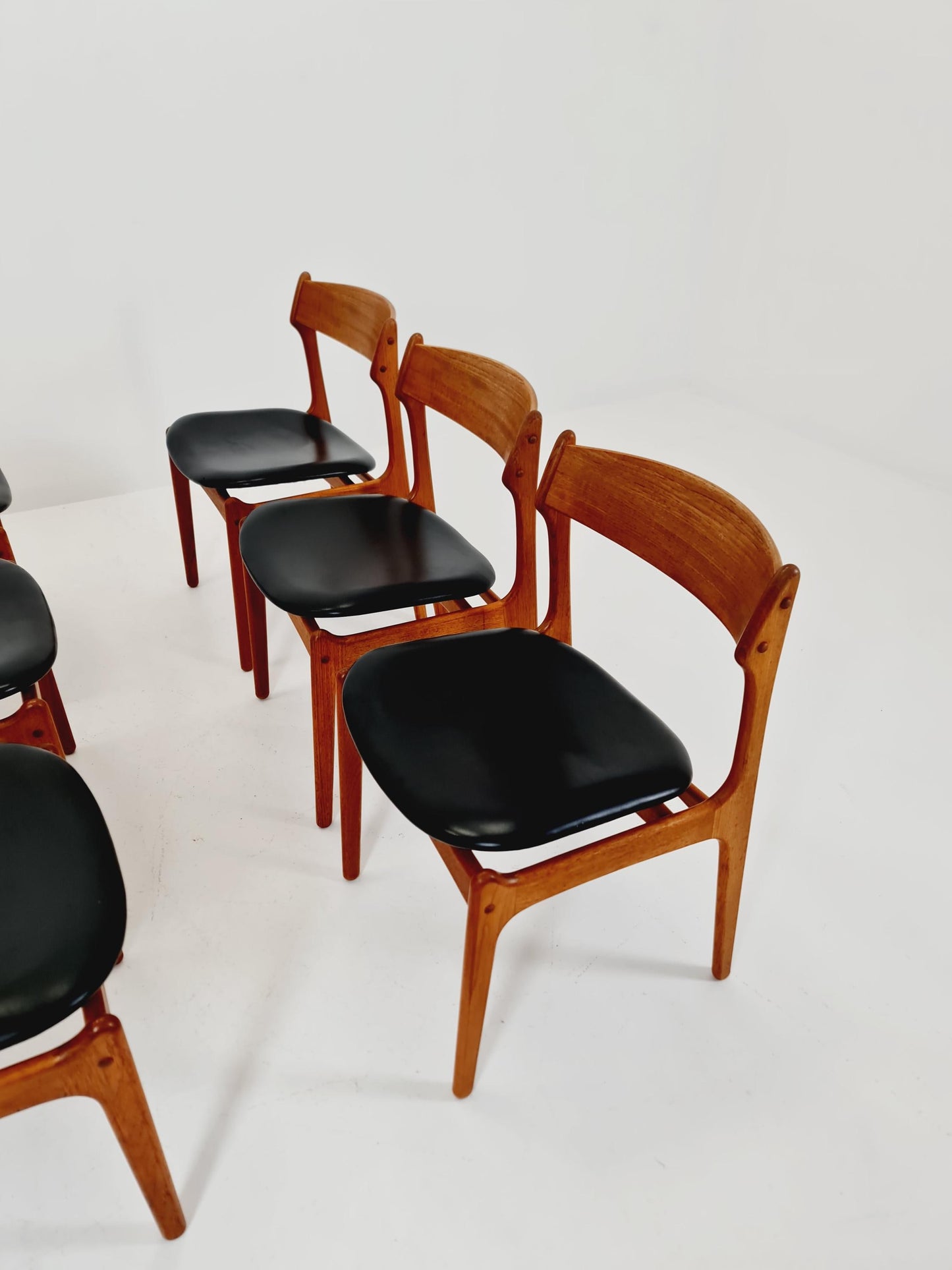Vintage Danish teak dining/desk chairs by Erik Buch for O D Möbler, 1960s Set of 6
