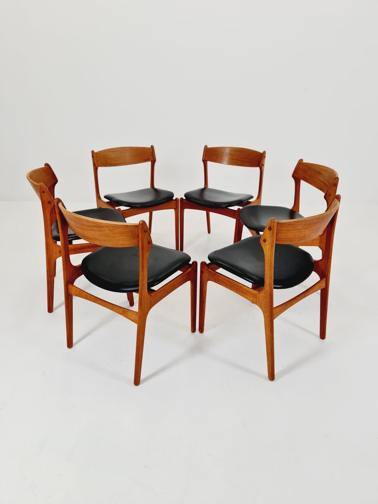 Vintage Danish teak dining/desk chairs by Erik Buch for O D Möbler, 1960s Set of 6