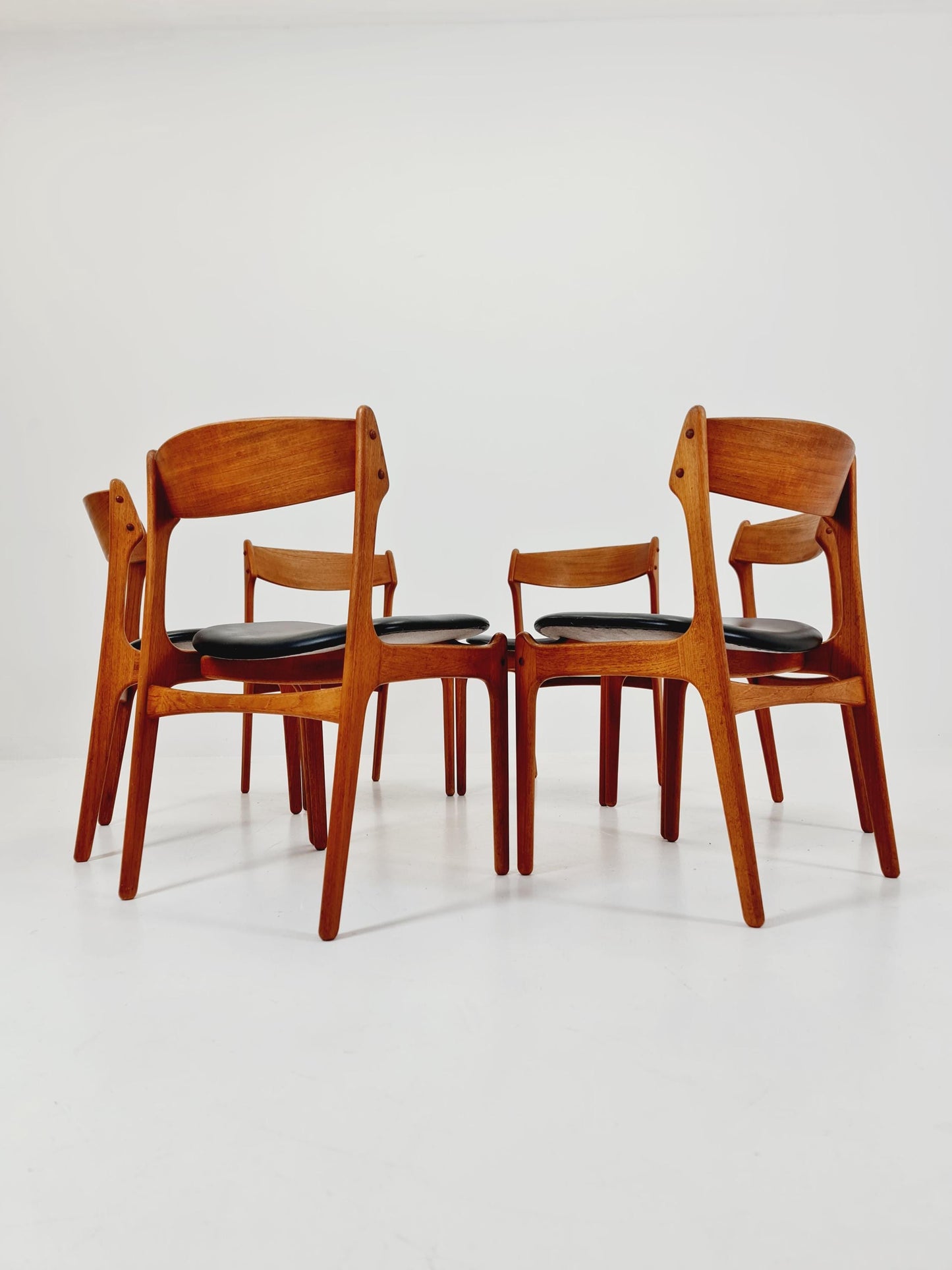 Vintage Danish teak dining/desk chairs by Erik Buch for O D Möbler, 1960s Set of 6