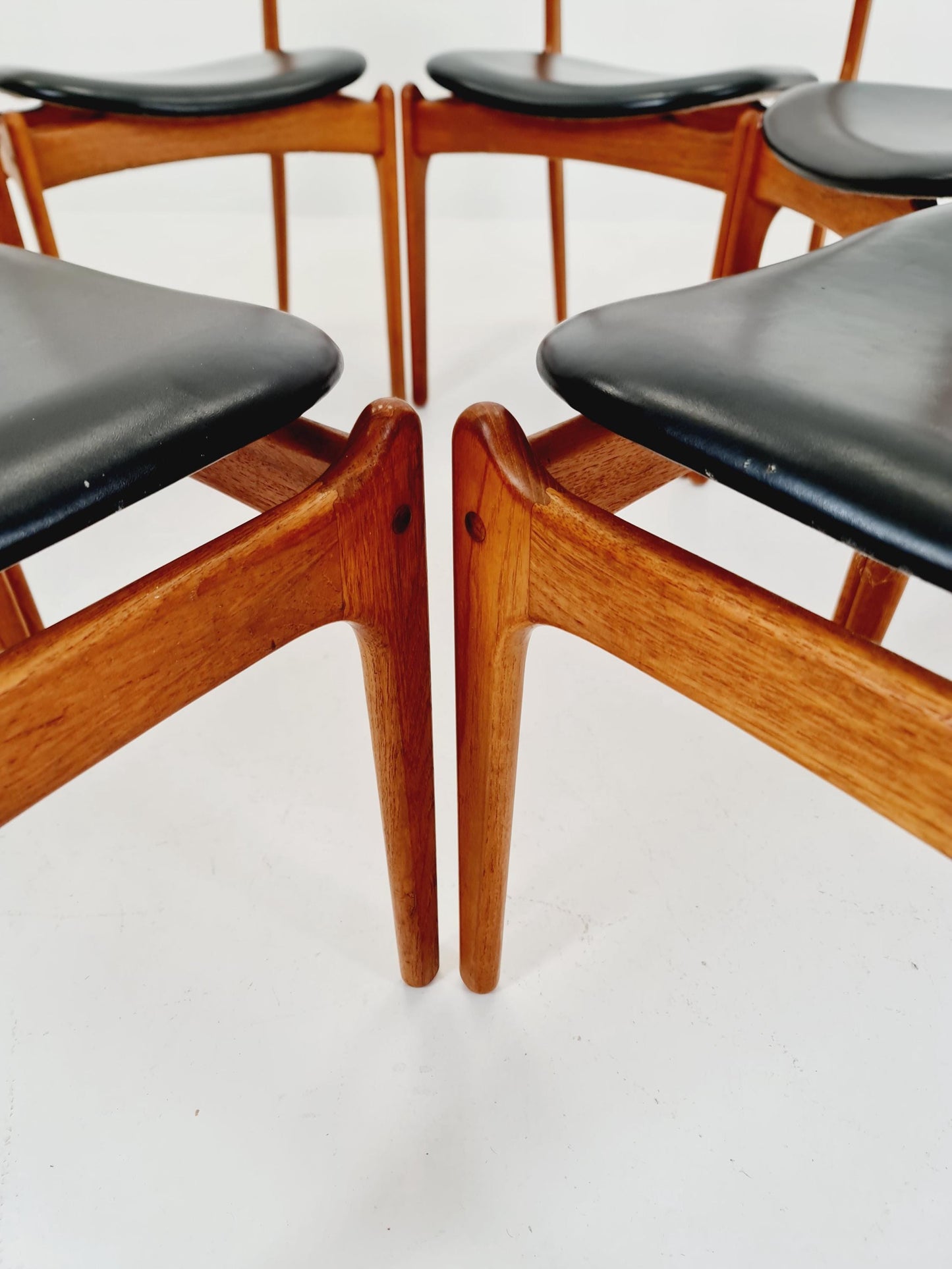Vintage Danish teak dining/desk chairs by Erik Buch for O D Möbler, 1960s Set of 6