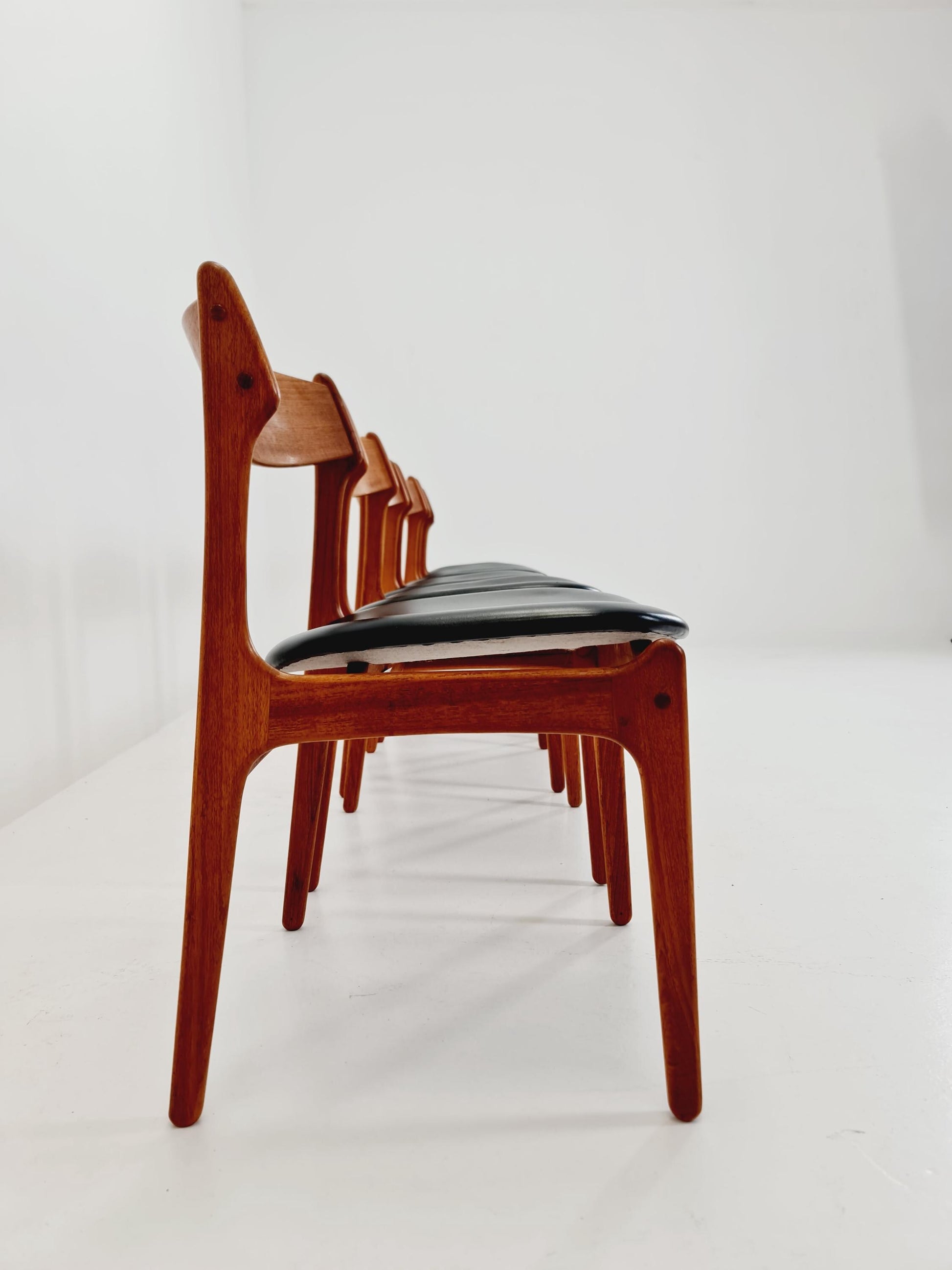 Vintage Danish teak dining/desk chairs by Erik Buch for O D Möbler, 1960s Set of 6