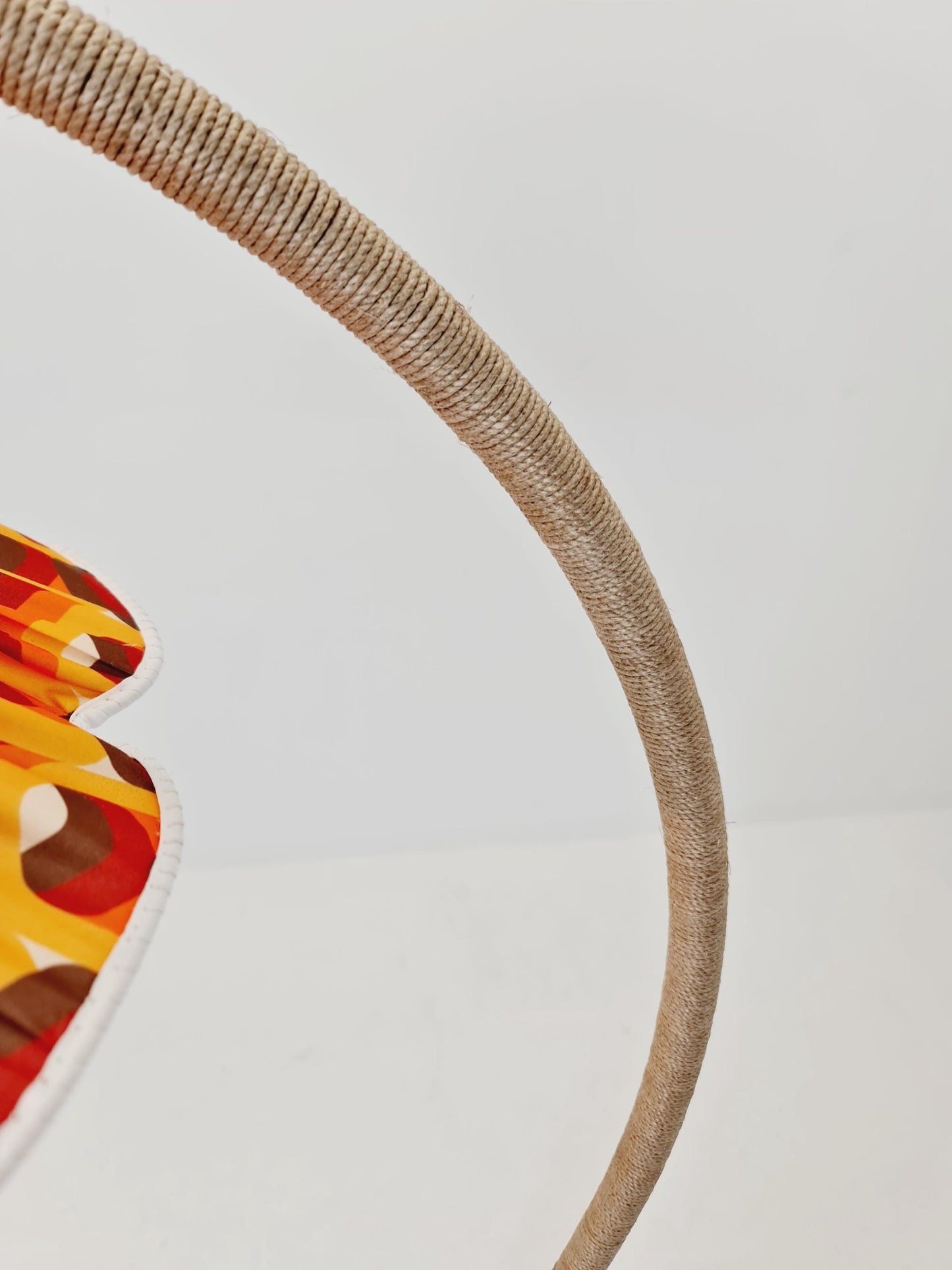 Rare Midcentury vintage gooseneck floor lamp in Wood and Dansih cord shade by Marksljöd Sweden, 1940s